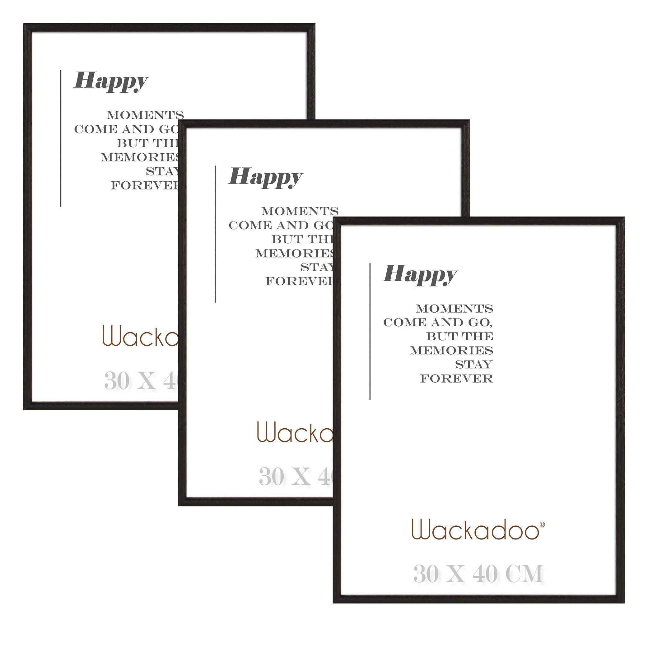 Wackadoo Living Bilderrahmen-Set HAPPY mit Glasscheibe günstig online kaufen