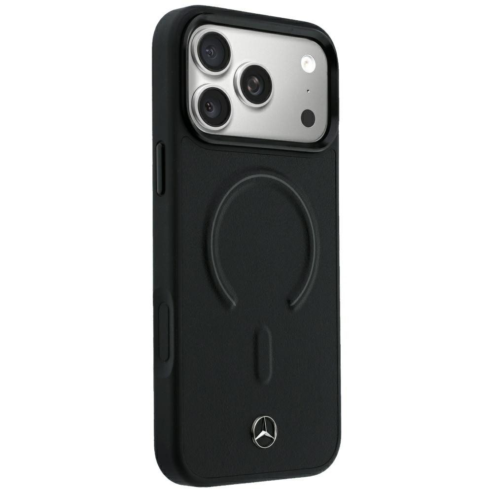 Mercedes Benz Handyhülle 3D für iPhone 18 Pro MagSafe Kunstleder Logo Stern Metall 6,3 Zoll, Kantenschutz – Bild 4 von 5