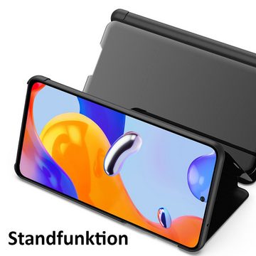 FITSU Handyhülle Spiegel Hülle für Xiaomi Redmi Note 11 Pro Handytasche 6,67 Zoll, Schlanke Klapphülle, elegantes Flipcase, Handyhülle mit Standfunktion