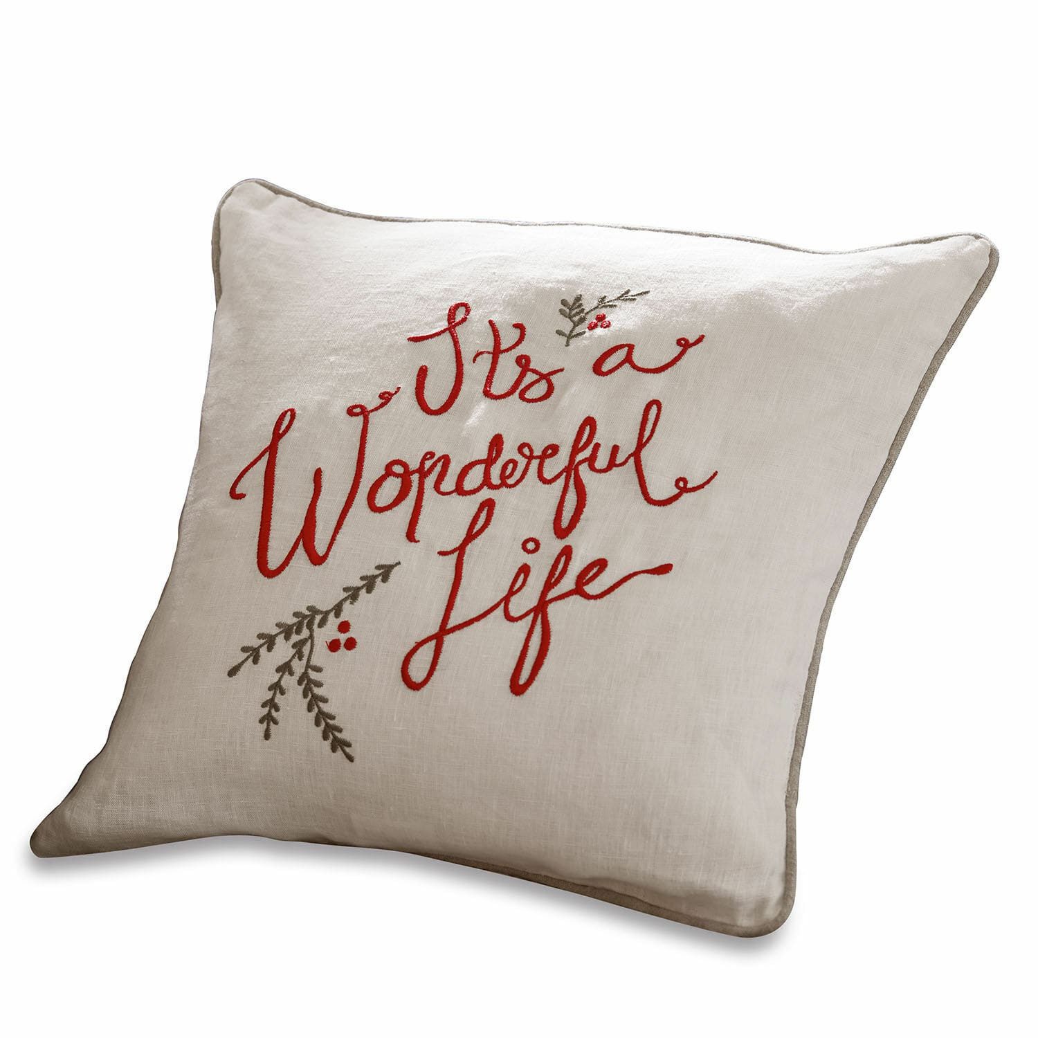 Mirabeau Weihnachtsfigur Kissenhülle Wonderful beige/rot (kein Set, kein Set)