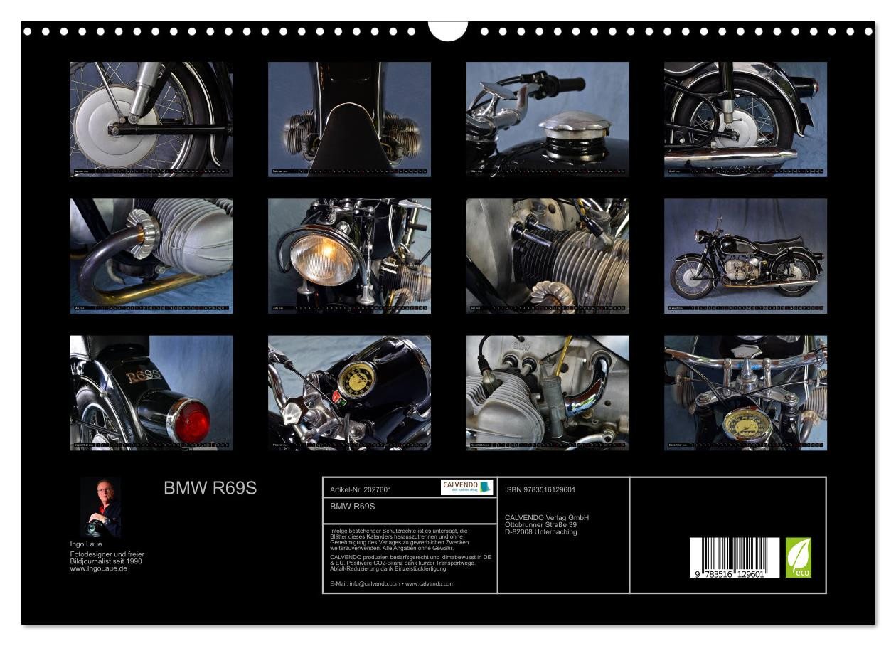 Thumbnail - CALVENDO Wandkalender BMW R69S (Wandkalender 2026 DIN A3 quer), CALVENDO Monatskalender