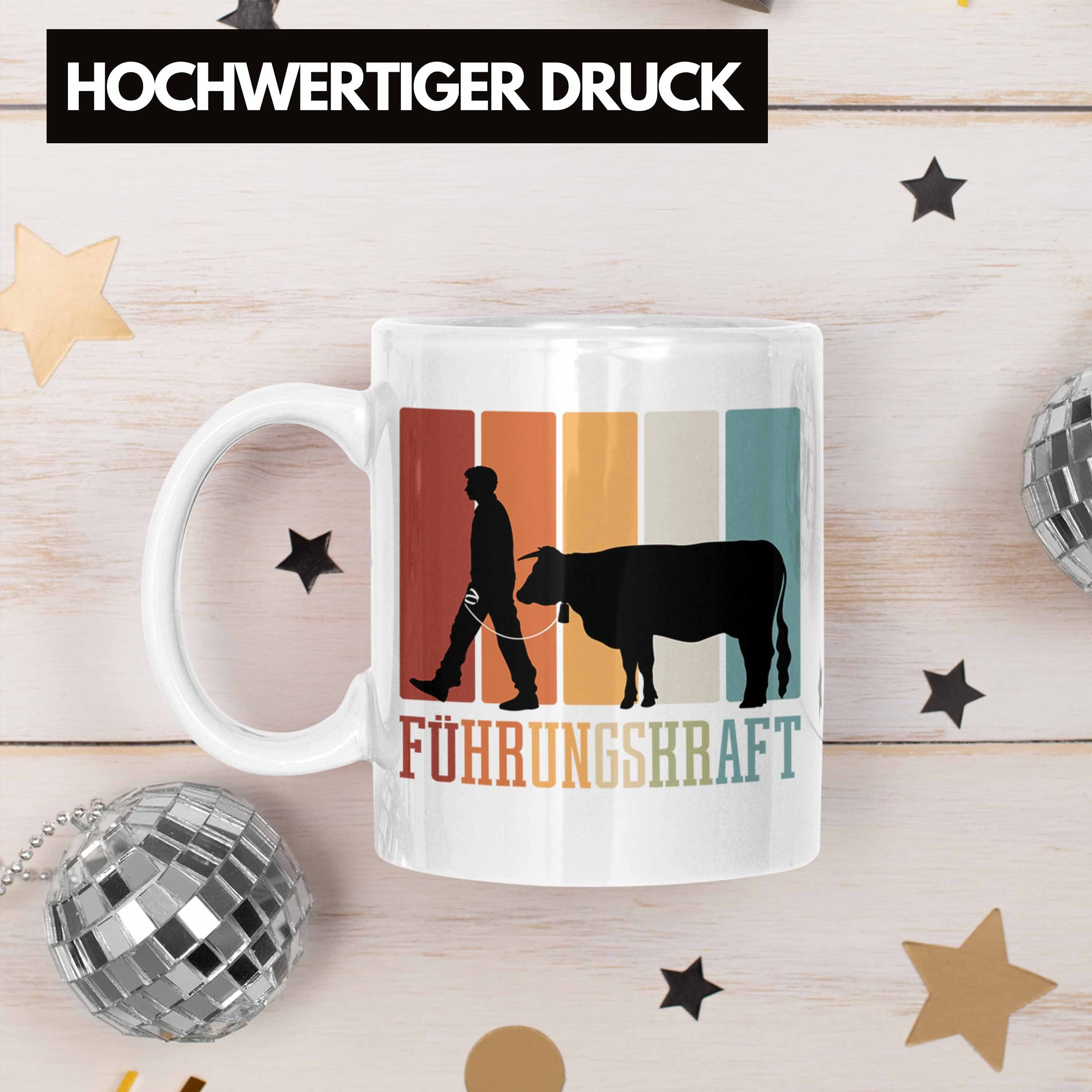 Tasse Tasse Bauern Führungskraft Trendation Kuh für Tasse Kaffee-Becher Weiss Bauer Landwirt