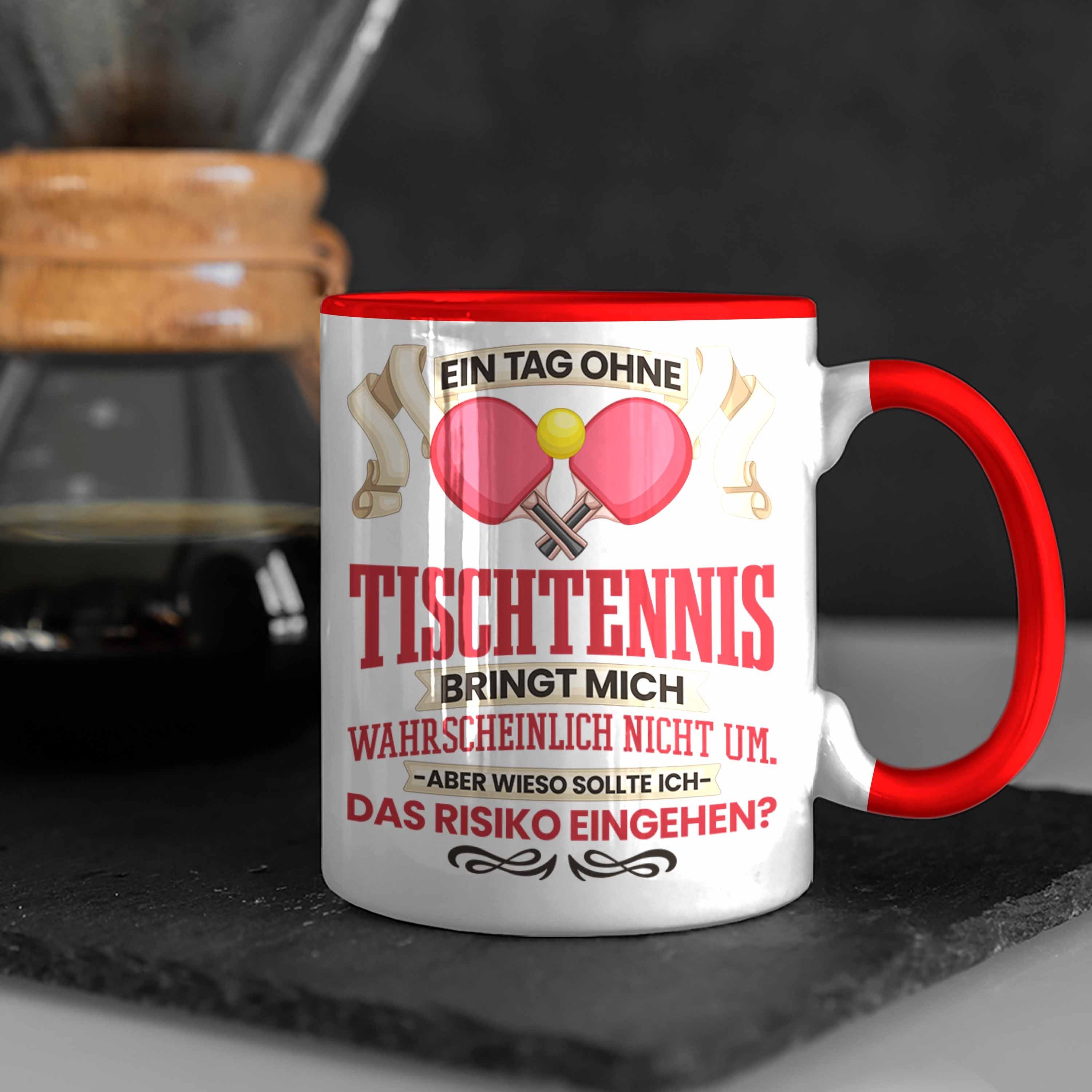 Tasse Tischtennis - für Trendation Tischtennisspieler Trendation Tasse Rot Geschenk Lustige