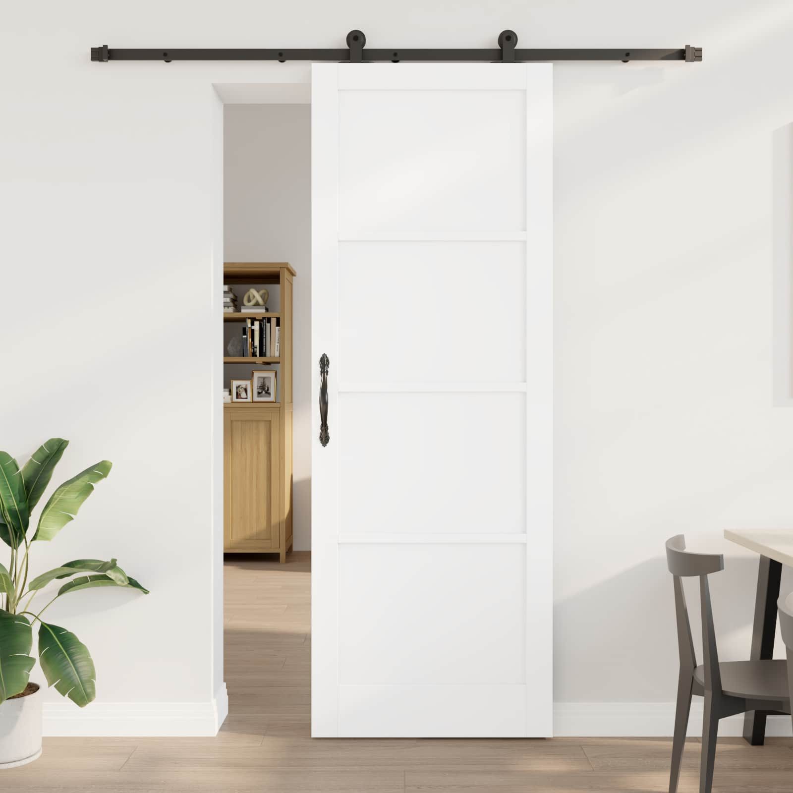 vidaXL Haustür Schiebetür ORKDAL Weiß 83 x 232 cm Massives Kiefernholz (1-St)