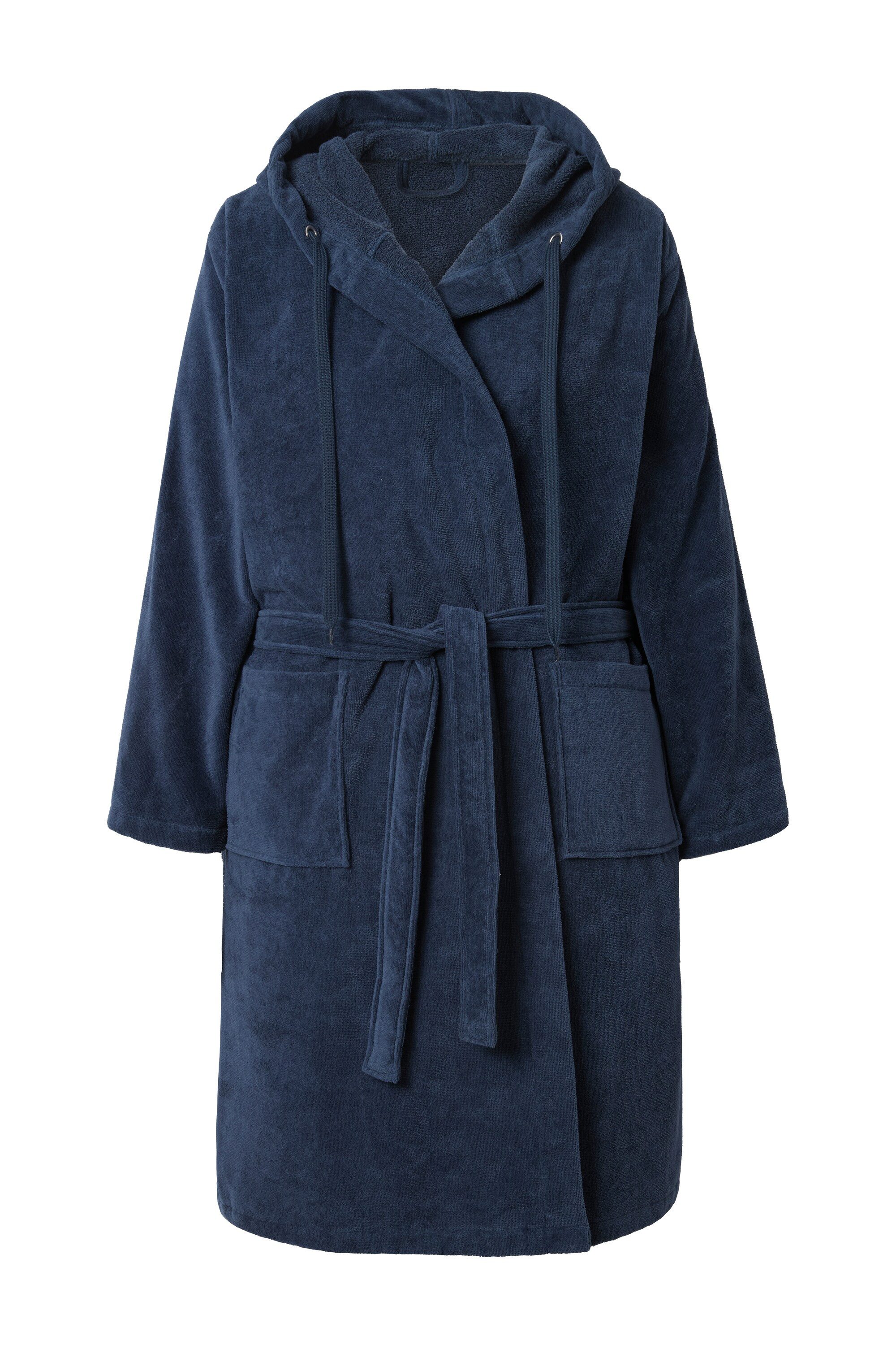 Ulla Popken Bademantel Bademantel Kapuze Gürtel A-Linie Frottee, Langform, günstig online kaufen