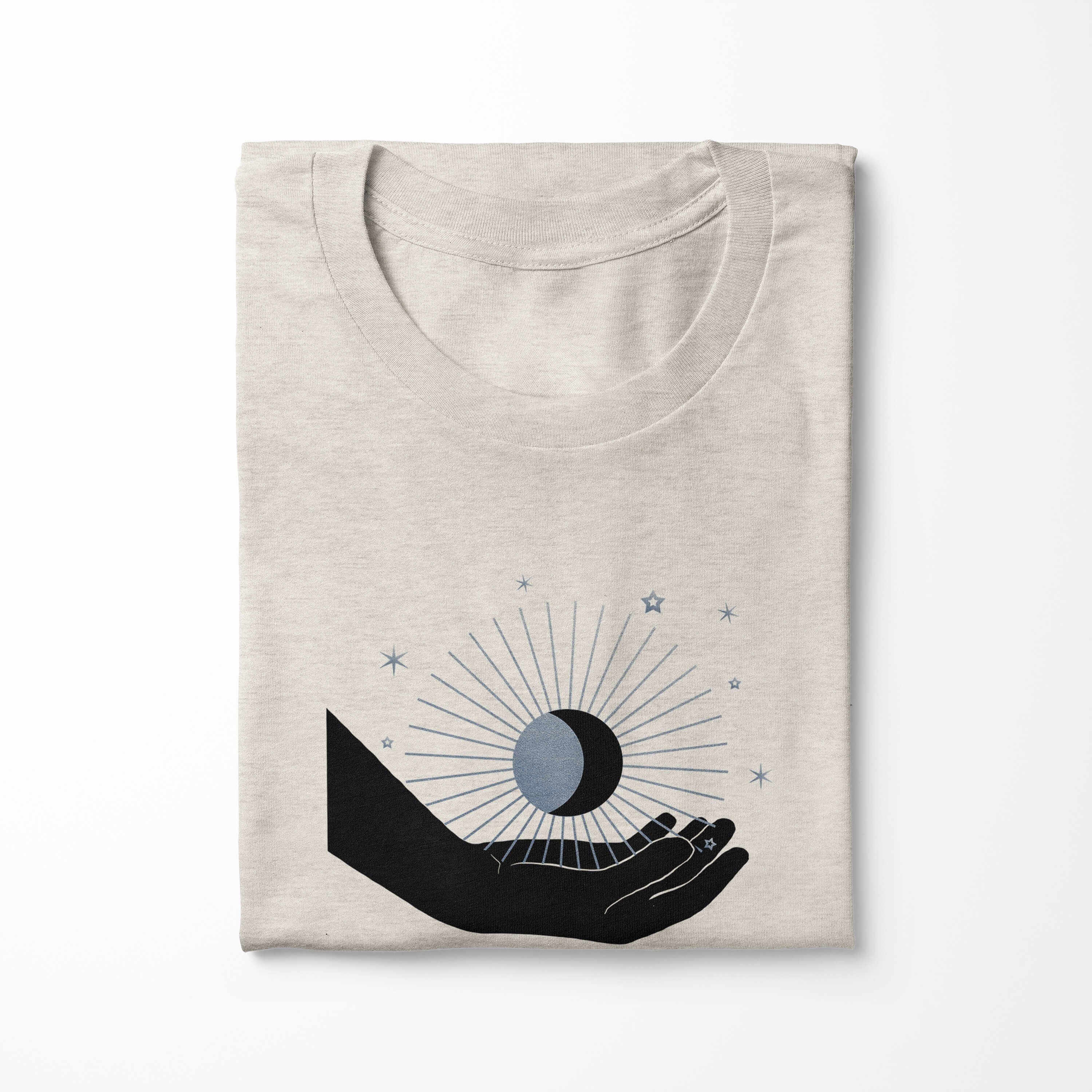 au gekämmte Herren Ökomode Art Sinus T-Shirt Mondzeichen 100% Bio-Baumwolle Nachhaltig Motiv Astrologie T-Shirt Shirt (1-tlg)