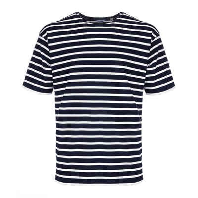 modAS Rundhalsshirt Herren T-Shirt Streifen - Bretonisches Streifenshirt Maritim Baumwolle
