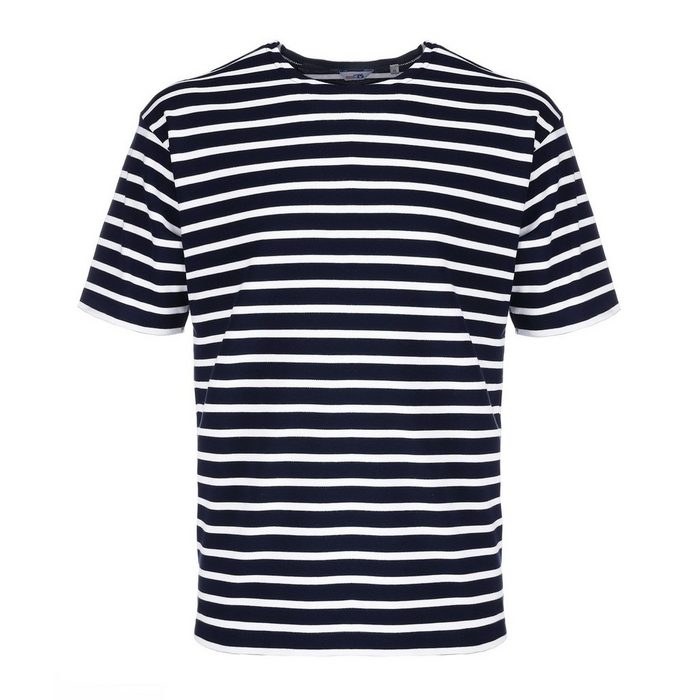 modAS Rundhalsshirt Herren T-Shirt Bretonisches Streifenshirt Maritim – Streifenshirt aus Baumwolle