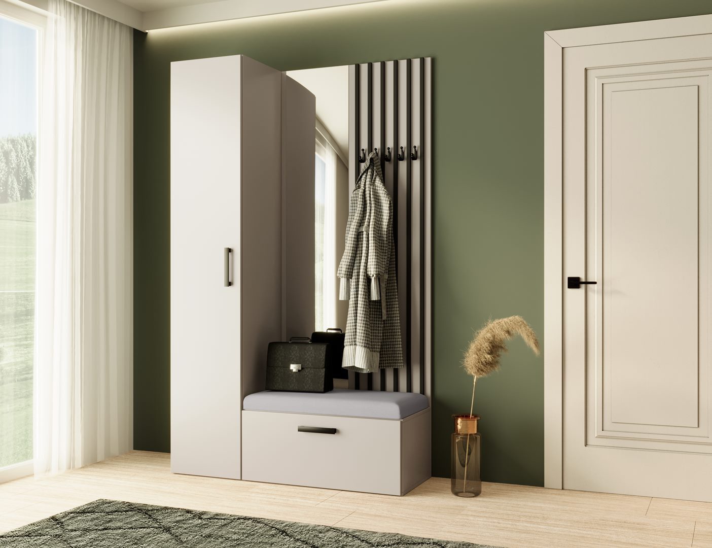Beautysofa Garderobenschrank mit großem Spiegel und günstig online kaufen