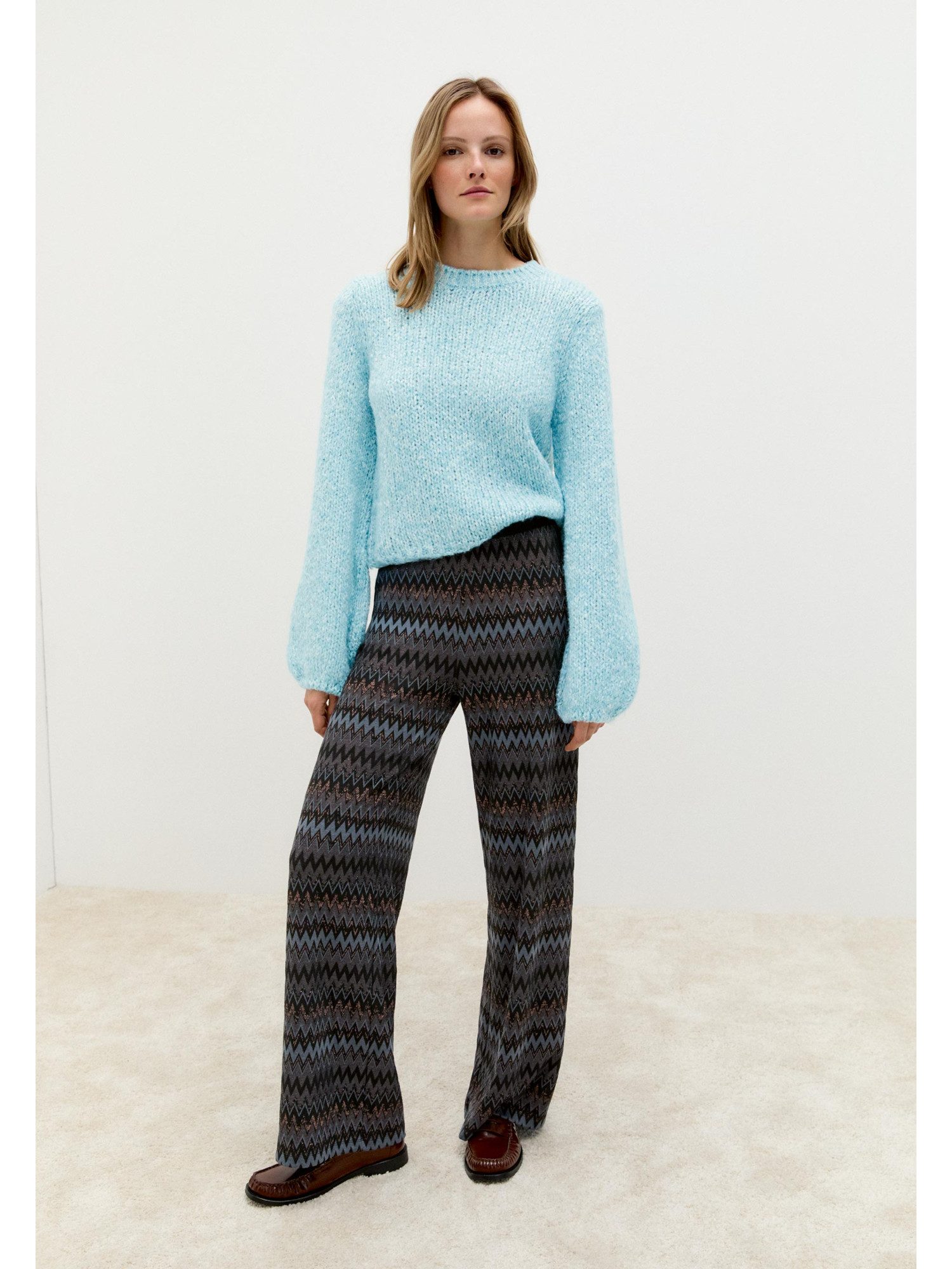 MORE&MORE Stoffhose edel glänzende Schlupfhose günstig online kaufen