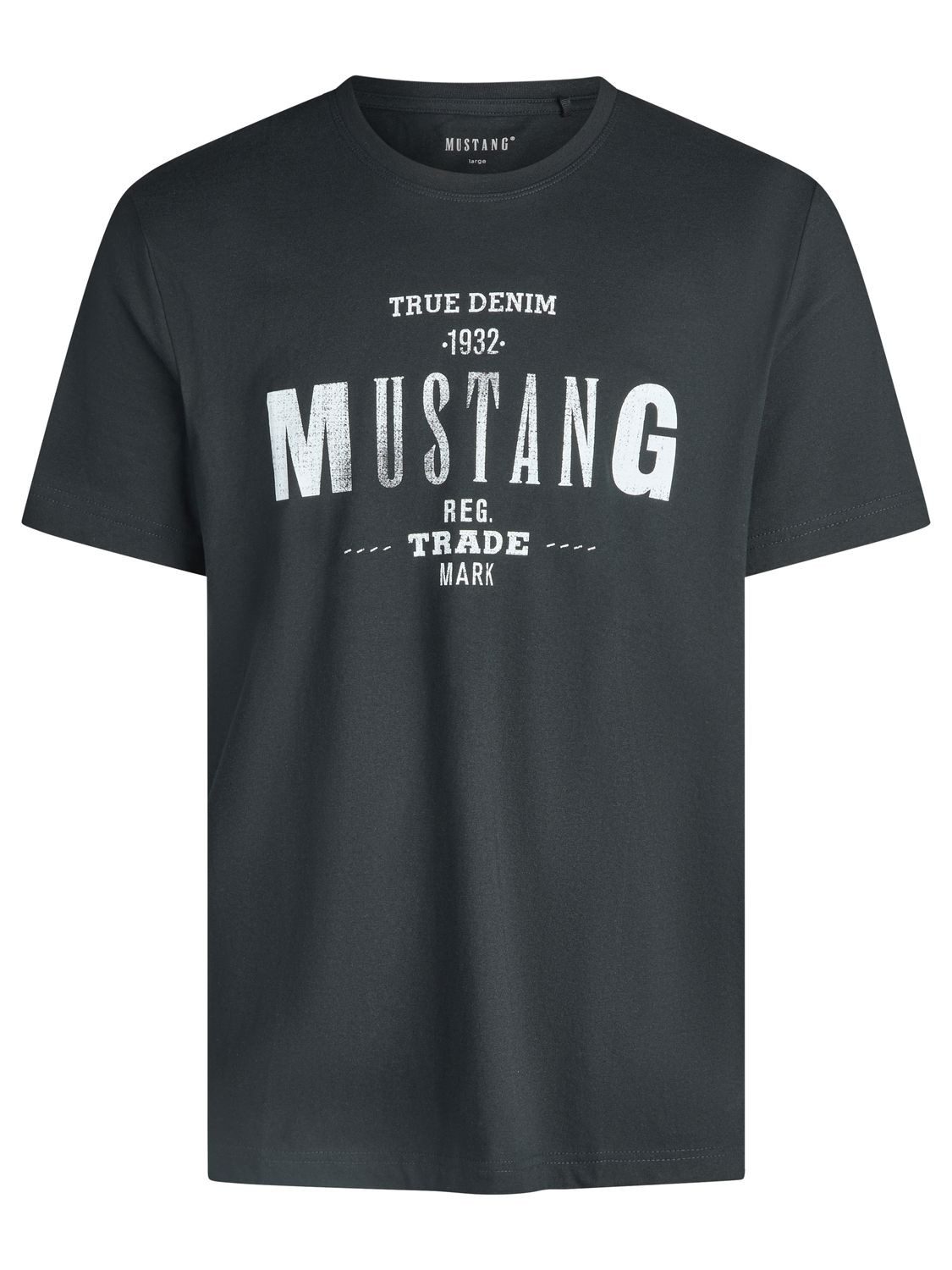 MUSTANG T-Shirt Herren Printshirt Regular Fit (1-tlg) Kurzarm Tee Shirt mit Rundhalsausschnitt aus 100% Baumwolle