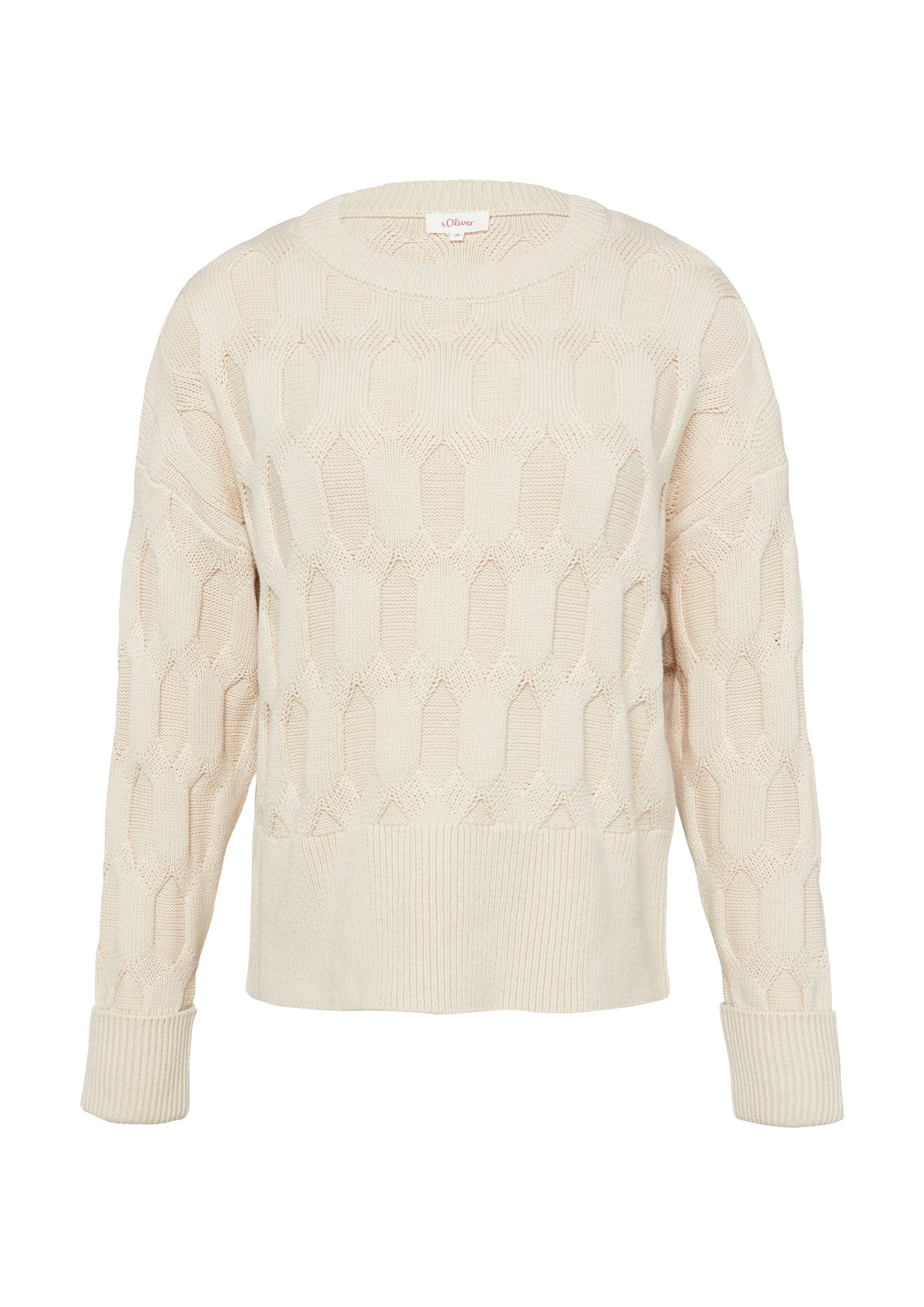 s.Oliver Longpullover Strickpullover Oversized Pullover mit Strickmuster günstig online kaufen