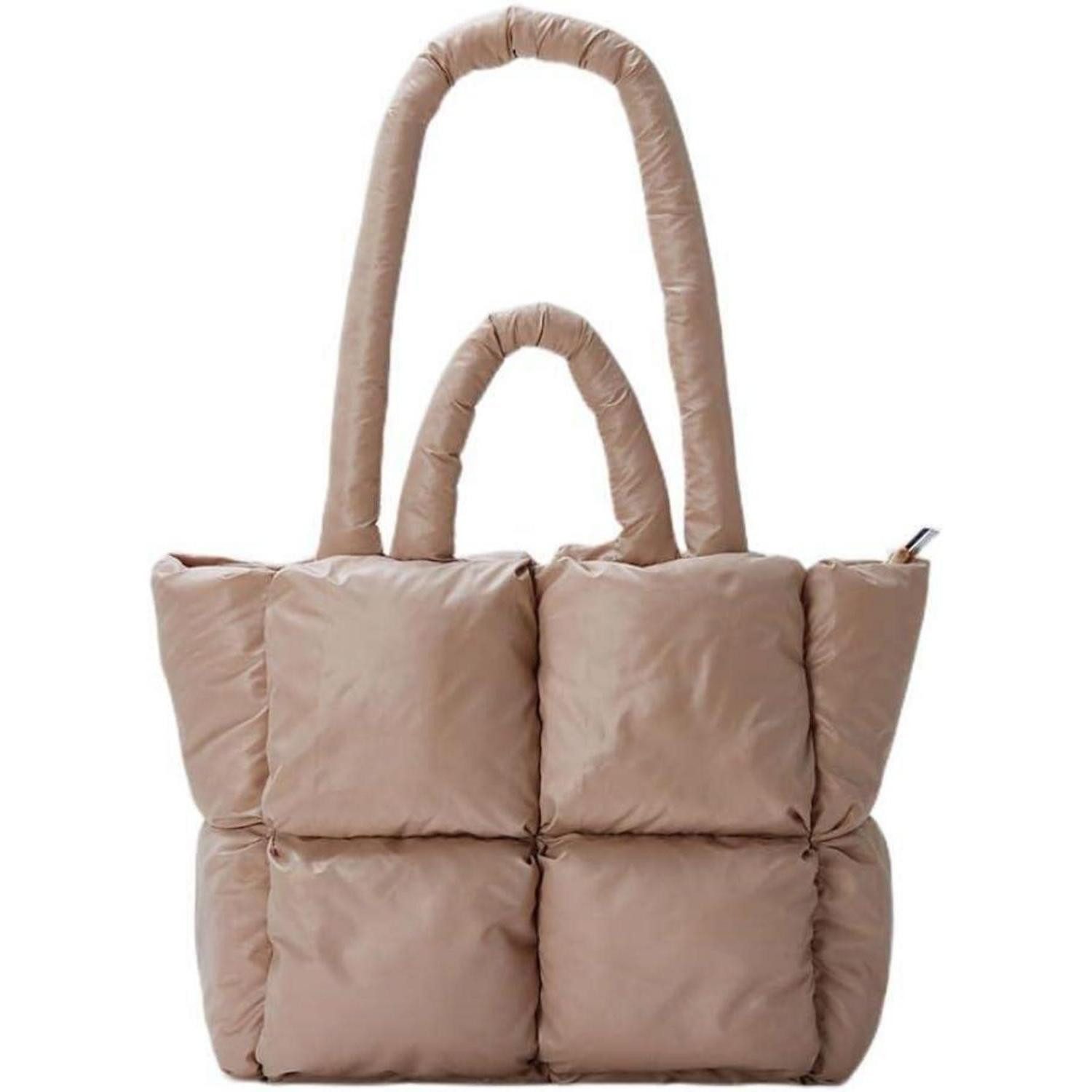 LuxusKollektion Handtasche Tote Bag Puffer Daunen Schultertasche Handtasche Damen Khaki