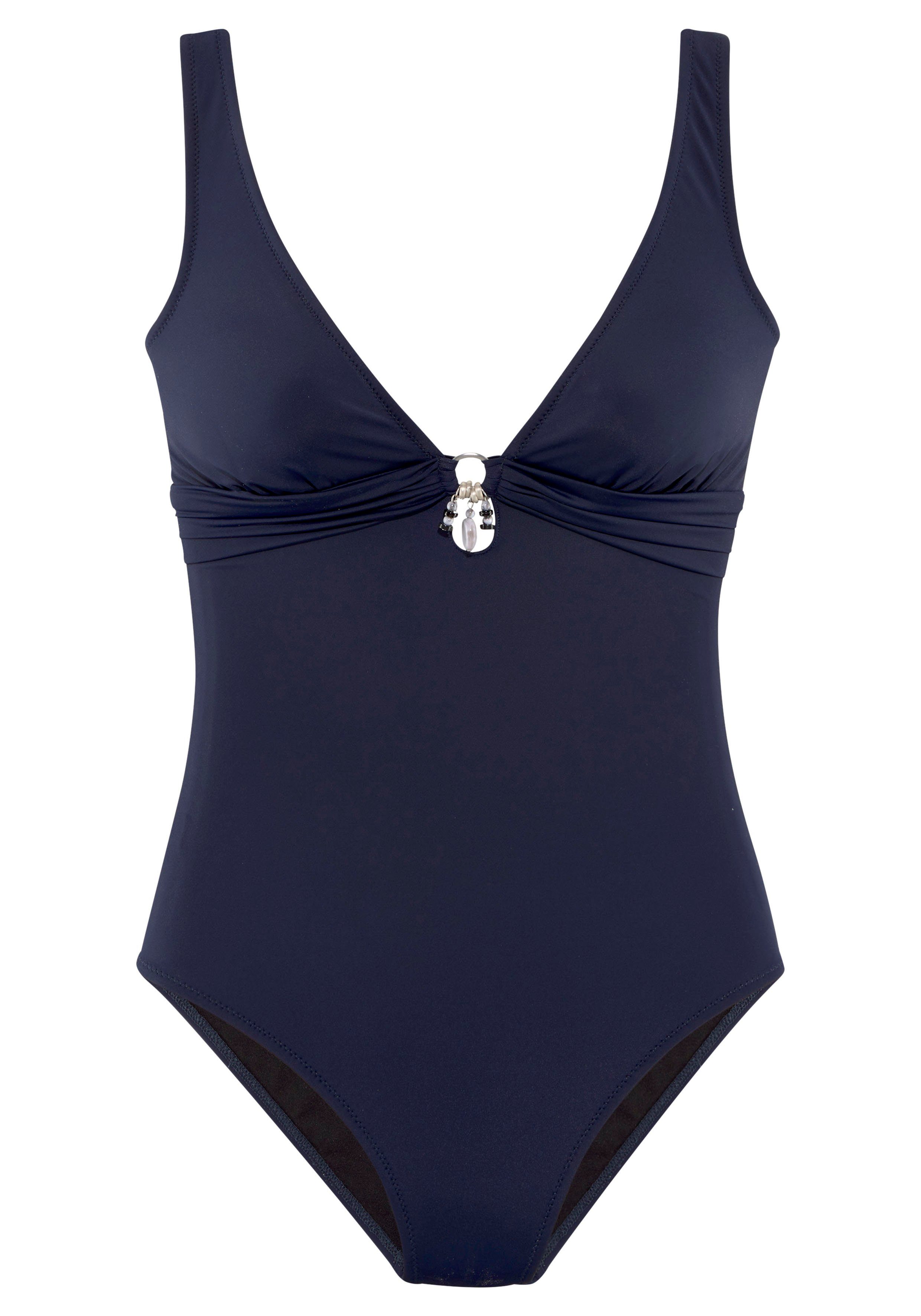 Bruno Banani Badeanzug mit silberfarbenem Accessory günstig online kaufen