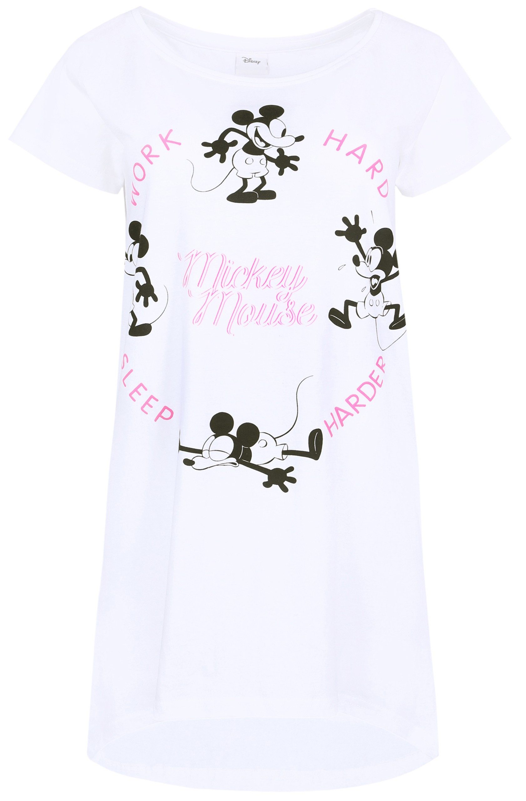 Nachthemd Weißes Damennachthemd kurzärmelig Mickey Mouse DISNEY S