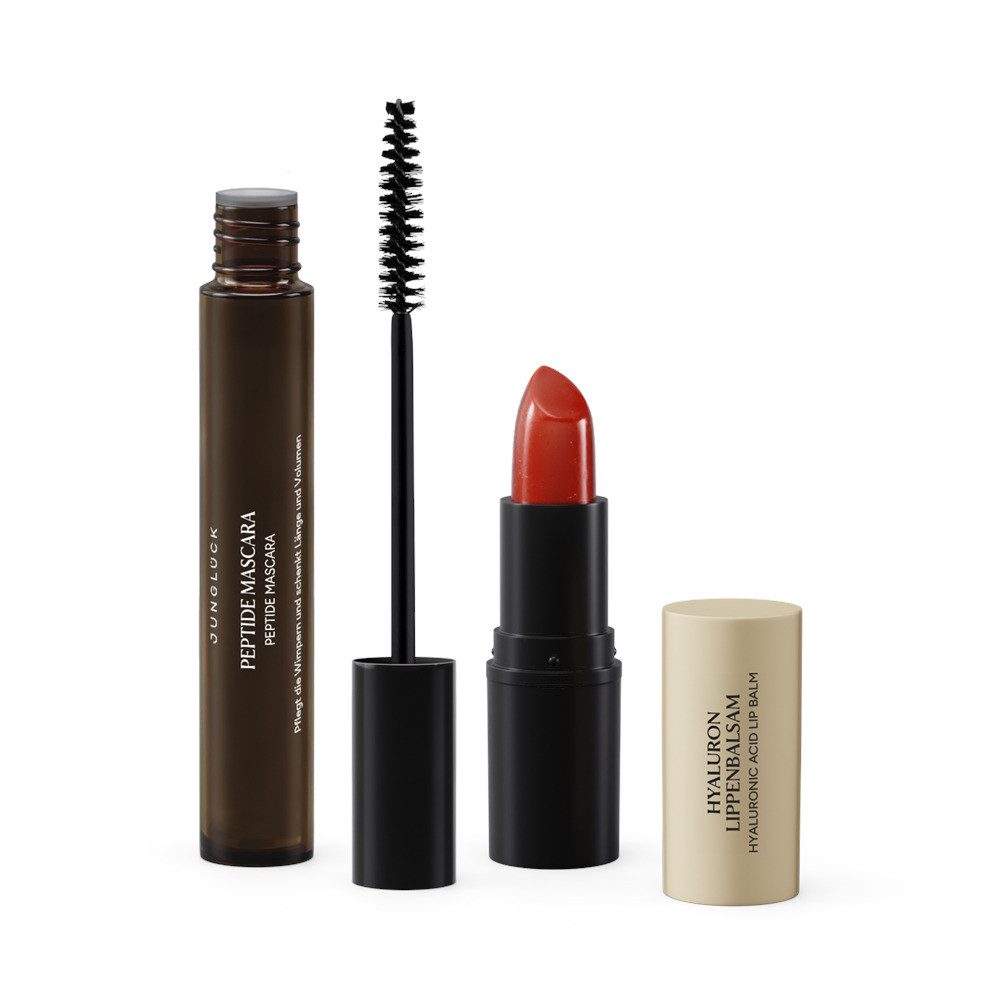 JUNGLÜCK Hautpflege-Set Beauty Essentials Kombi, 1-tlg., dein Duo für lange, dichte Wimpern und gepflegte Lippen