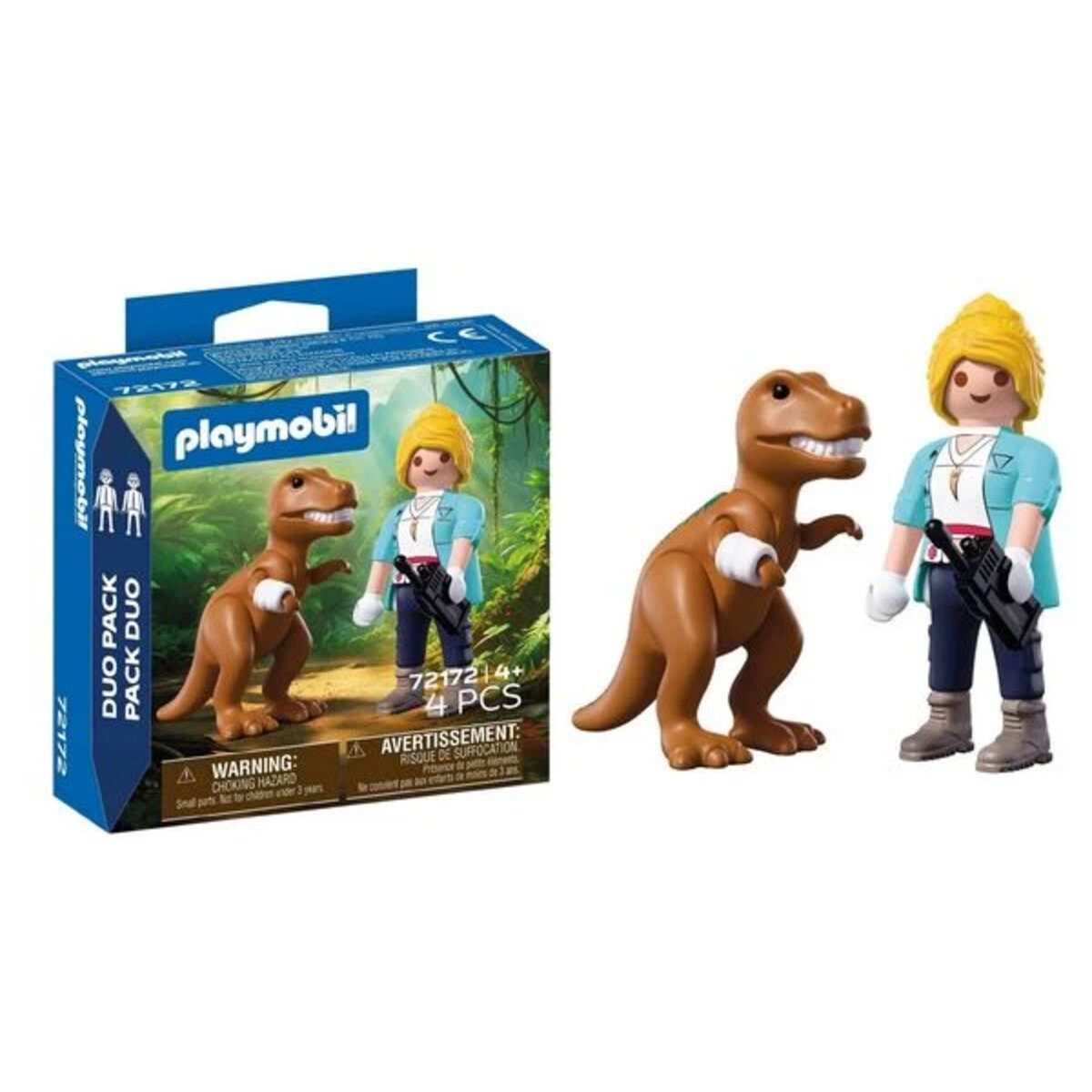 Playmobil® Spielfigur PLAYMOBIL® 72172 DuoPack T-Rex mit Forscherin