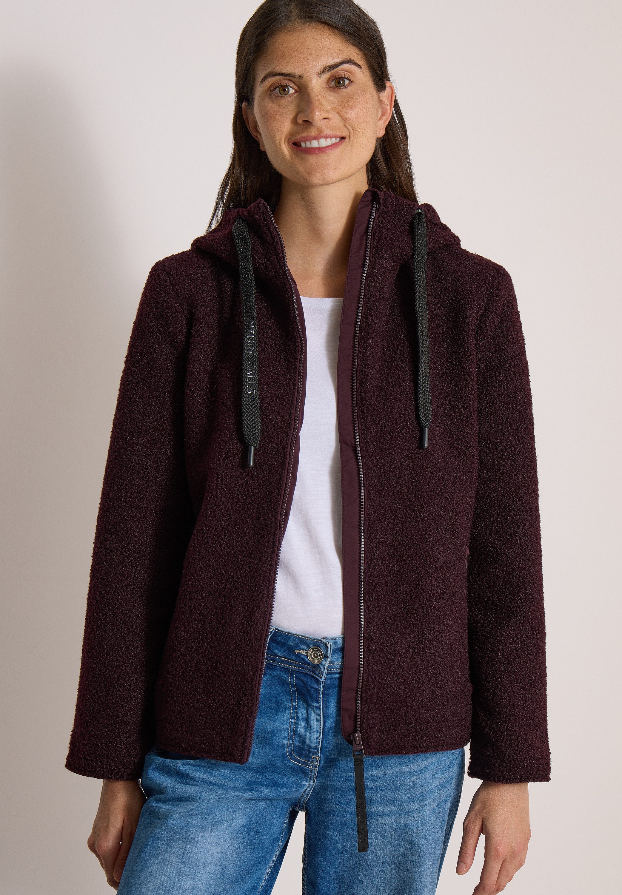 CECIL Fellimitatjacke in Woll-Optik