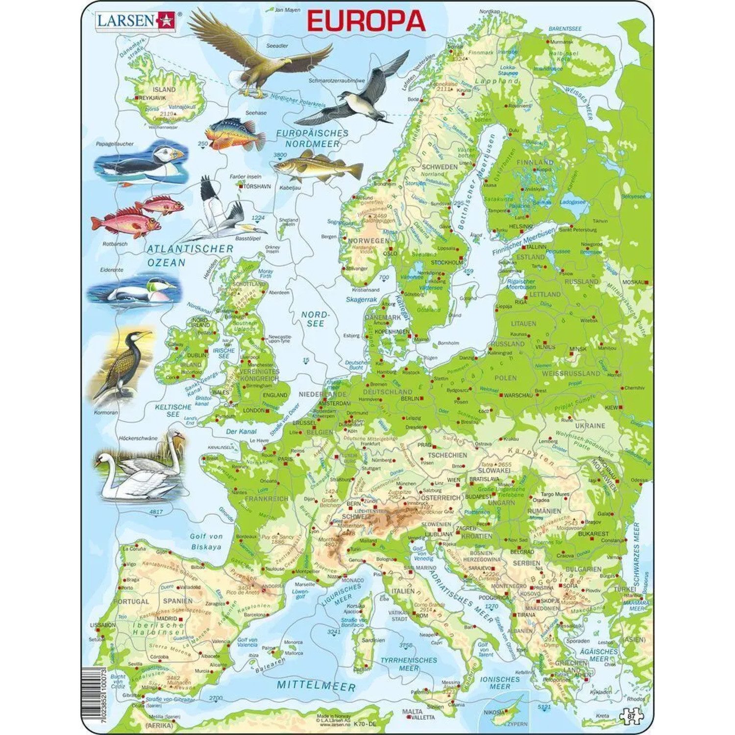 Media Verlag Puzzle Europa (physisch) (Kinderpuzzle), 99 Puzzleteile