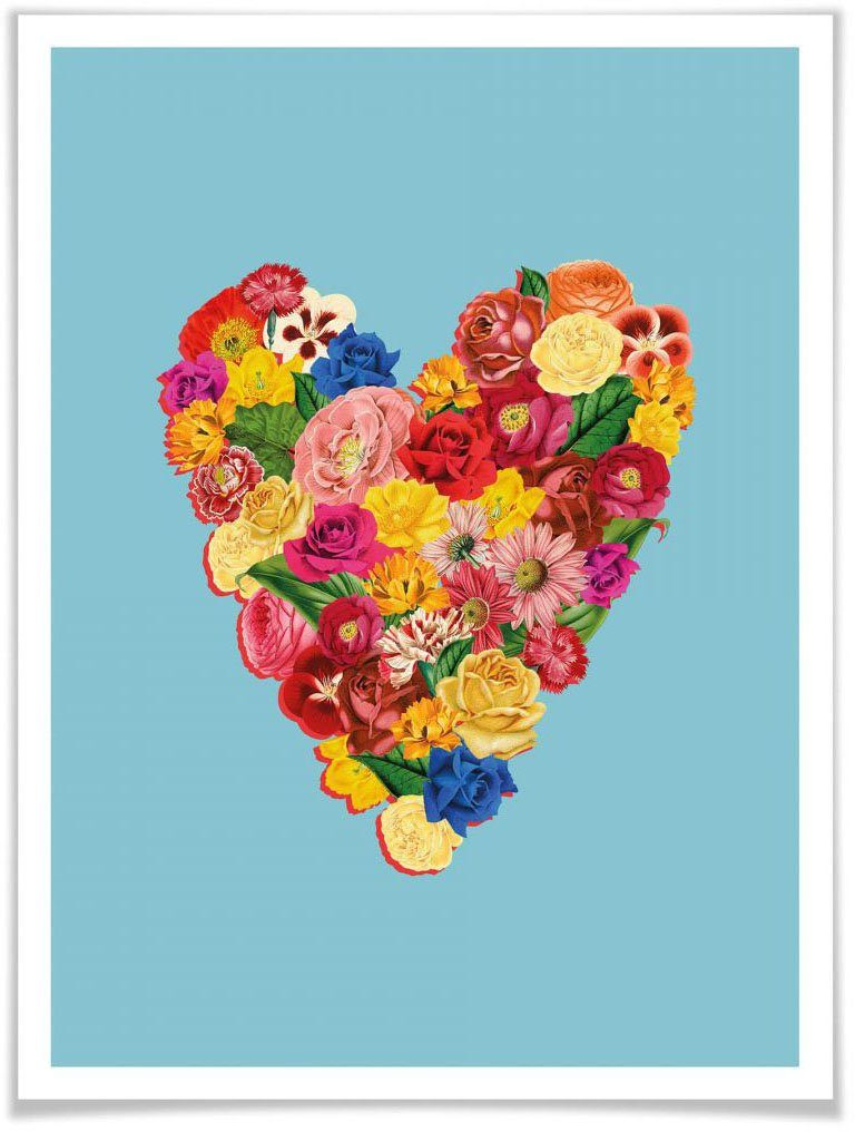 Wall-Art St) Herz, Herz Blumen Poster (1