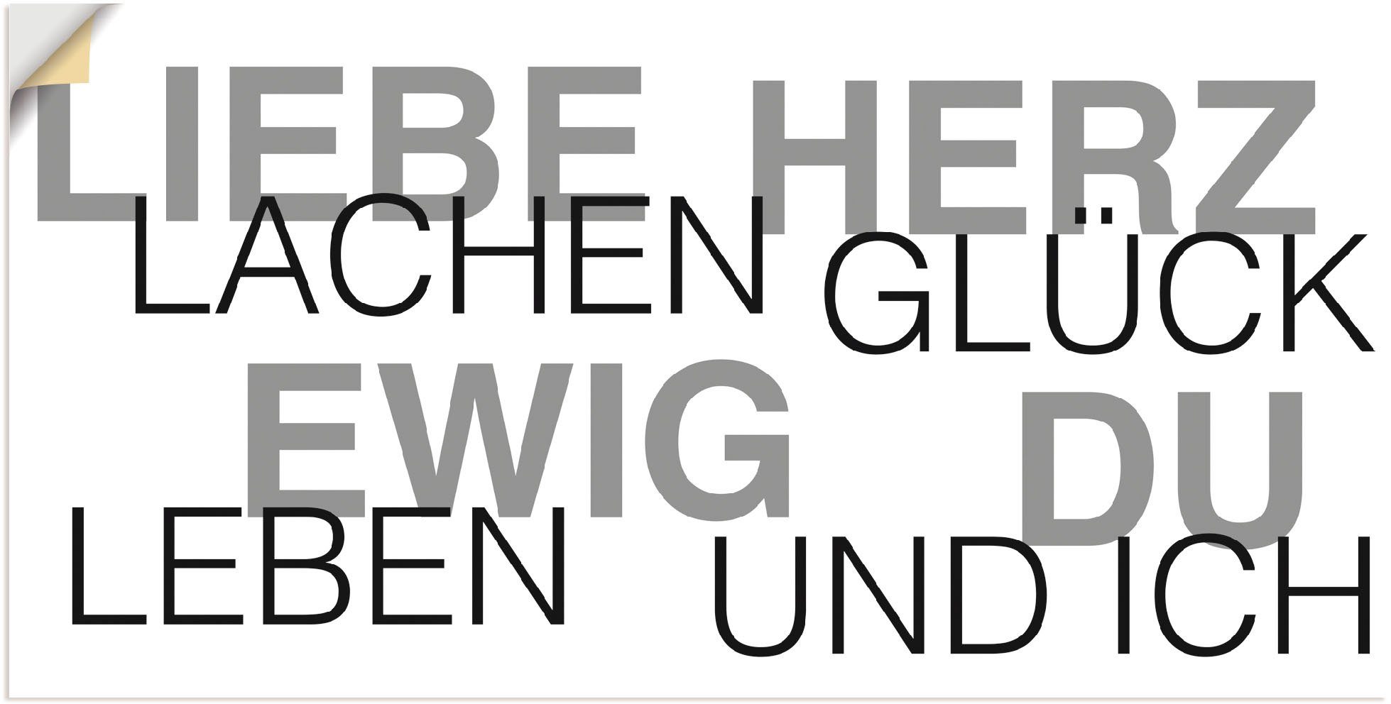 Artland Wandbild Liebe Statement Bild, Sprüche & Texte (1 St), als