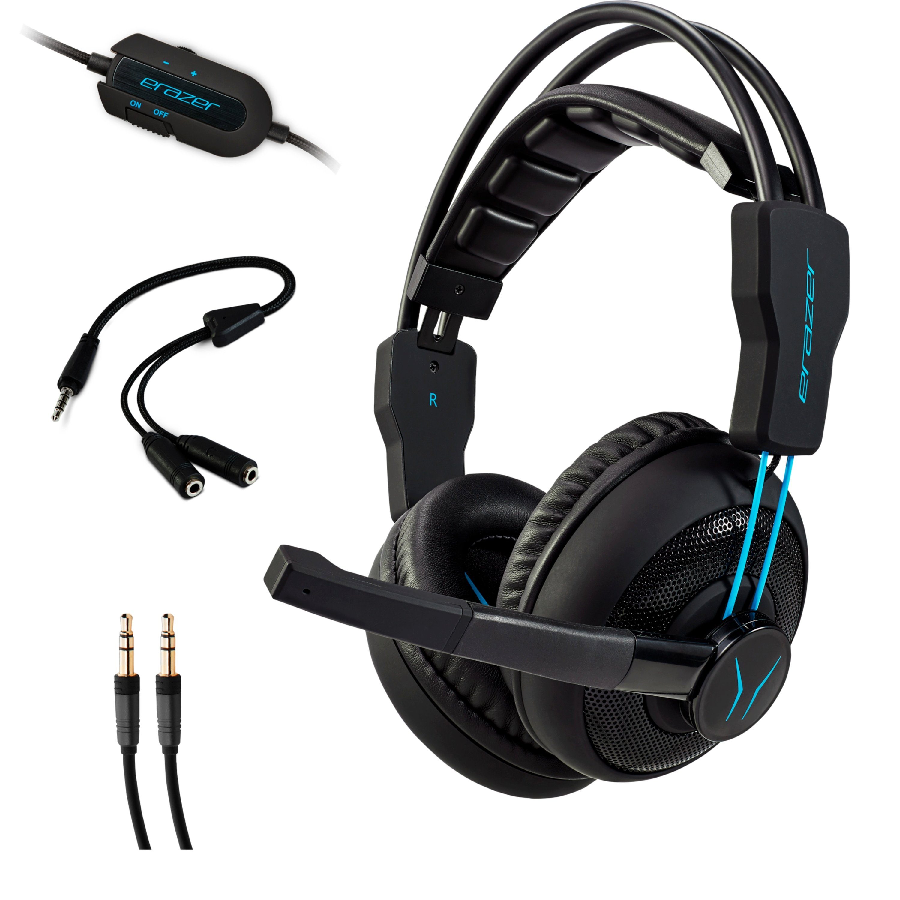 Headset ERAZER Stummtaste MD88640) Mage Gaming, Over Ear-Design P10 Over-Ear-Kopfhörer Bass (Ergonomisch, für Mikrofon, Integriertes Lautstärkeregler, Medion® Gaming Mikrofon, Kopfhörer