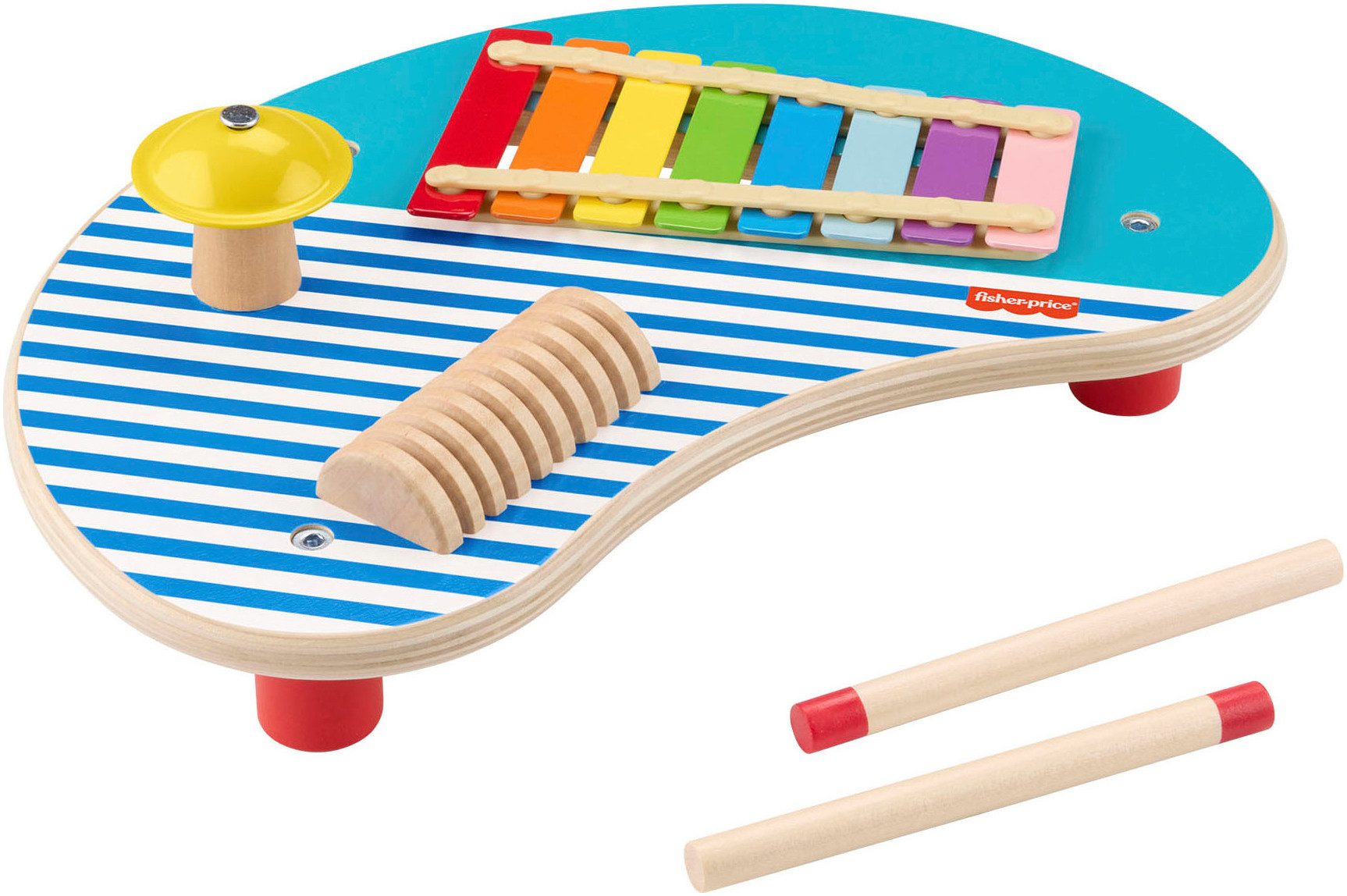 Fisher-Price® Spielzeug-Musikinstrument Holz-Musiktisch mit Percussion-Inst günstig online kaufen