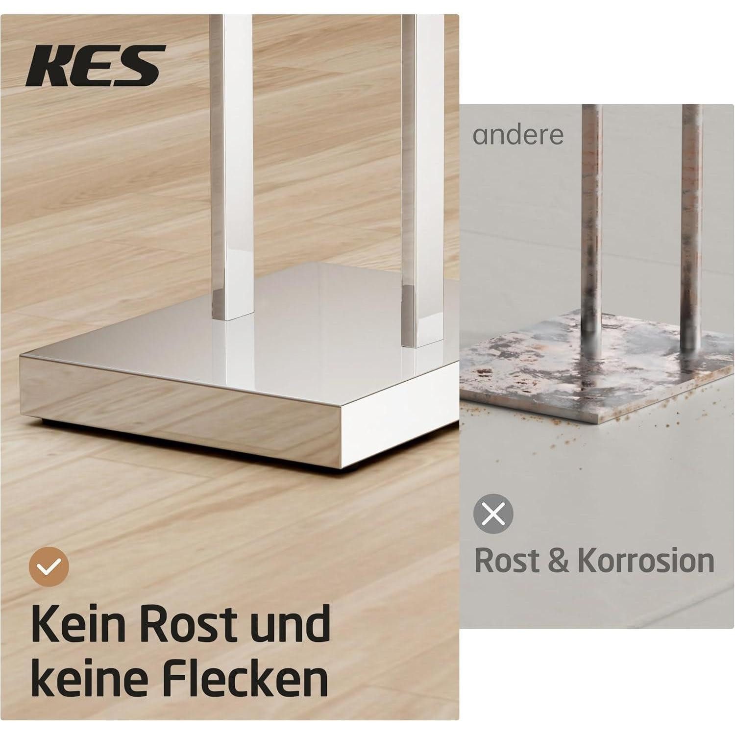 LuxusKollektion Handtuchständer Handtuchhalter freistehend doppel Handtuchstange Poliert Edelstahl – Bild 4 von 5