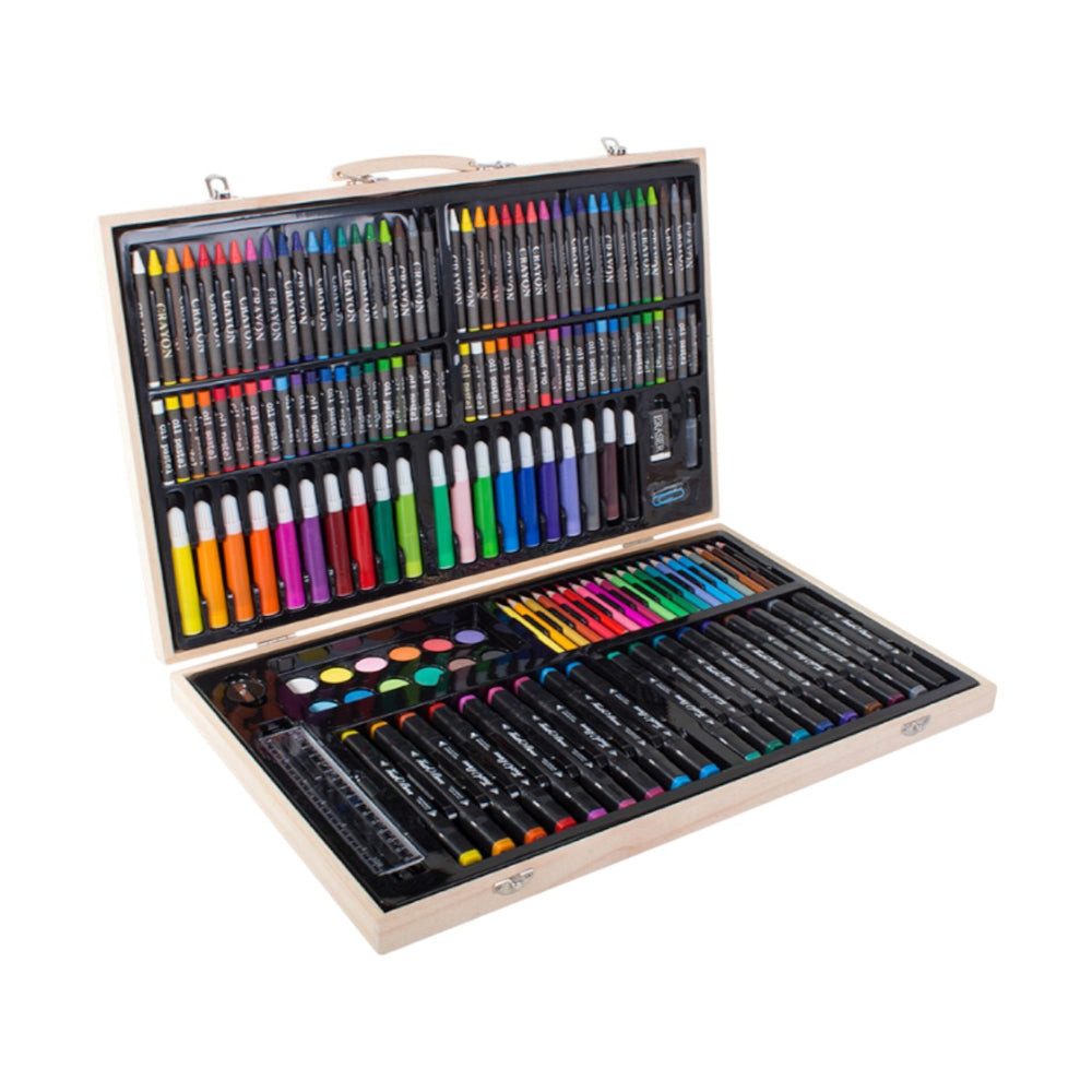 VERK GROUP Malstift Artist’s Set Zeichen & Malkoffer 188-teilig im tragbaren Holzkoffer