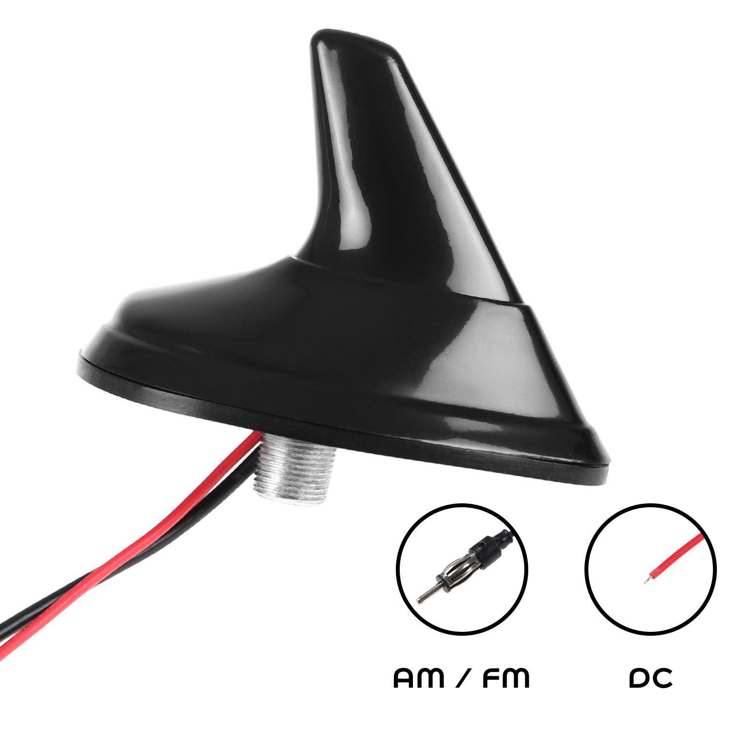 alca Autoantenne Haiflosse Shark Fin Antenne Aktiv mit Verstärker AM/FM Autoradio-Ersatzantennenstab