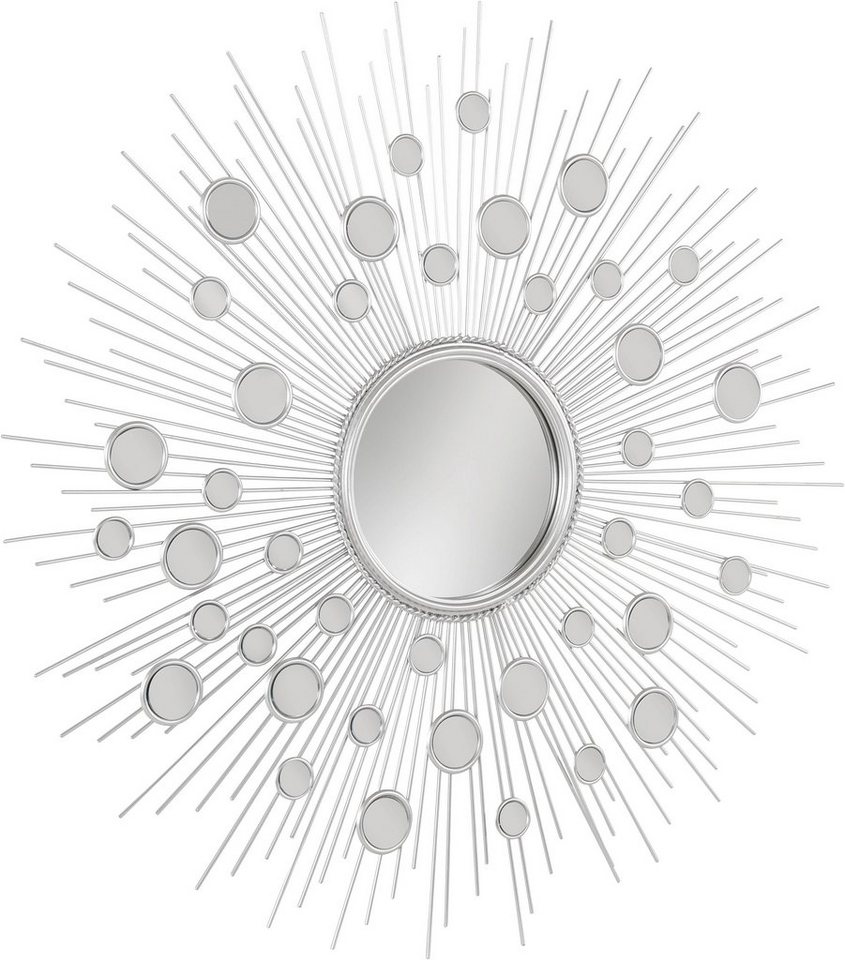 Leonique Dekospiegel Spiegel, silber, Wandspiegel, Sonne, rund, Ø 81 cm,  Rahmen aus Metall