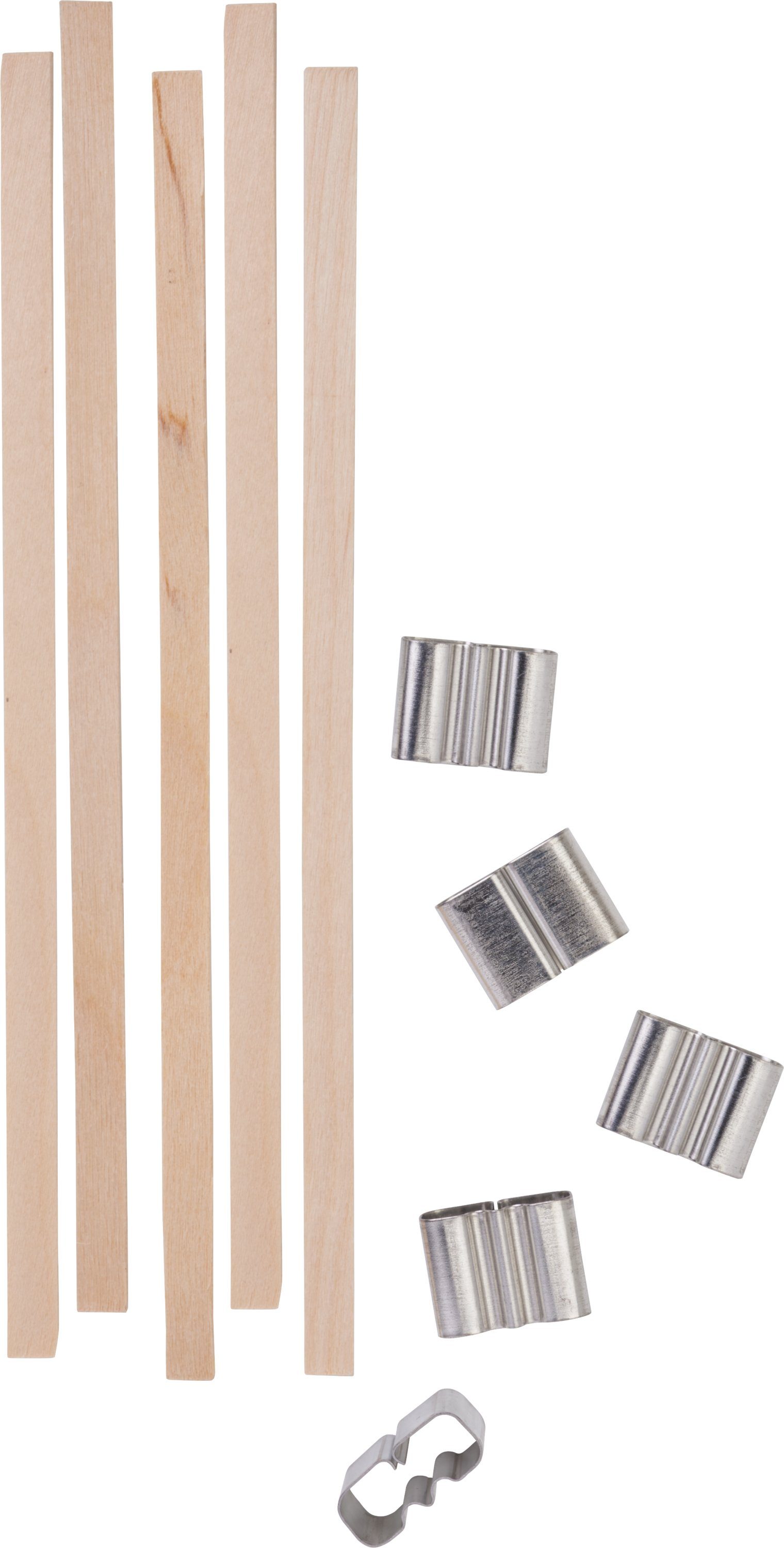 Stellwag Stumpenkerze Holzdochte, mit Halter