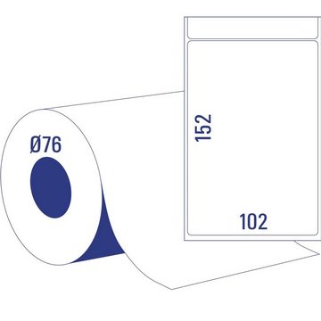 Avery Zweckform Etiketten 750x Thermodirekt Versand-Etiketten 102x152mm, Auf Rolle, Versand-Labels mit 76mm Rollenkern, für Industriedrucker