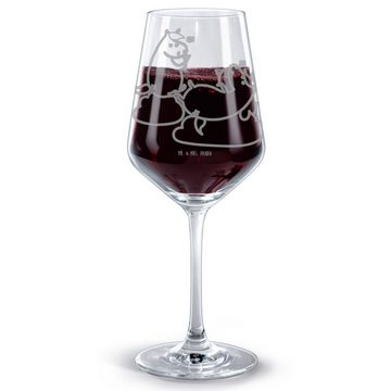 Mr. & Mrs. Panda Rotweinglas Einhorn Sekt - Transparent - Geschenk, Geschenk für Weinliebhaber, Ro, Premium Glas, Stilvolle Gravur