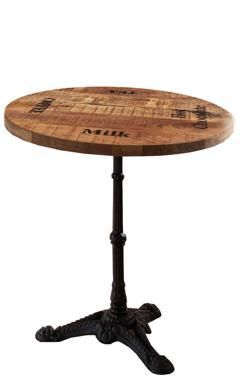 TPFLiving Stehtisch Nowra - aus massivem Mangoholz (rund, im Bistro-Stil, Designer Tisch - Holz - Esszimmertisch), Breite: 60 cm, Höhe: 73 cm, Tiefe: 60 cm