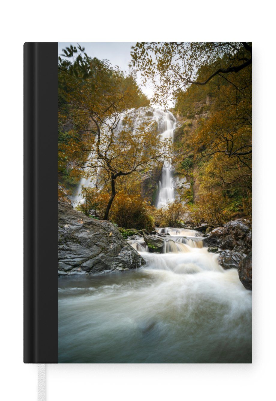 A5, 98 Notizheft, Merkzettel, Wasserfall Notizbuch natürlicher Haushaltsbuch im Berühmter Klong-Lan-Nationalpark, Seiten, Tagebuch, MuchoWow Journal,