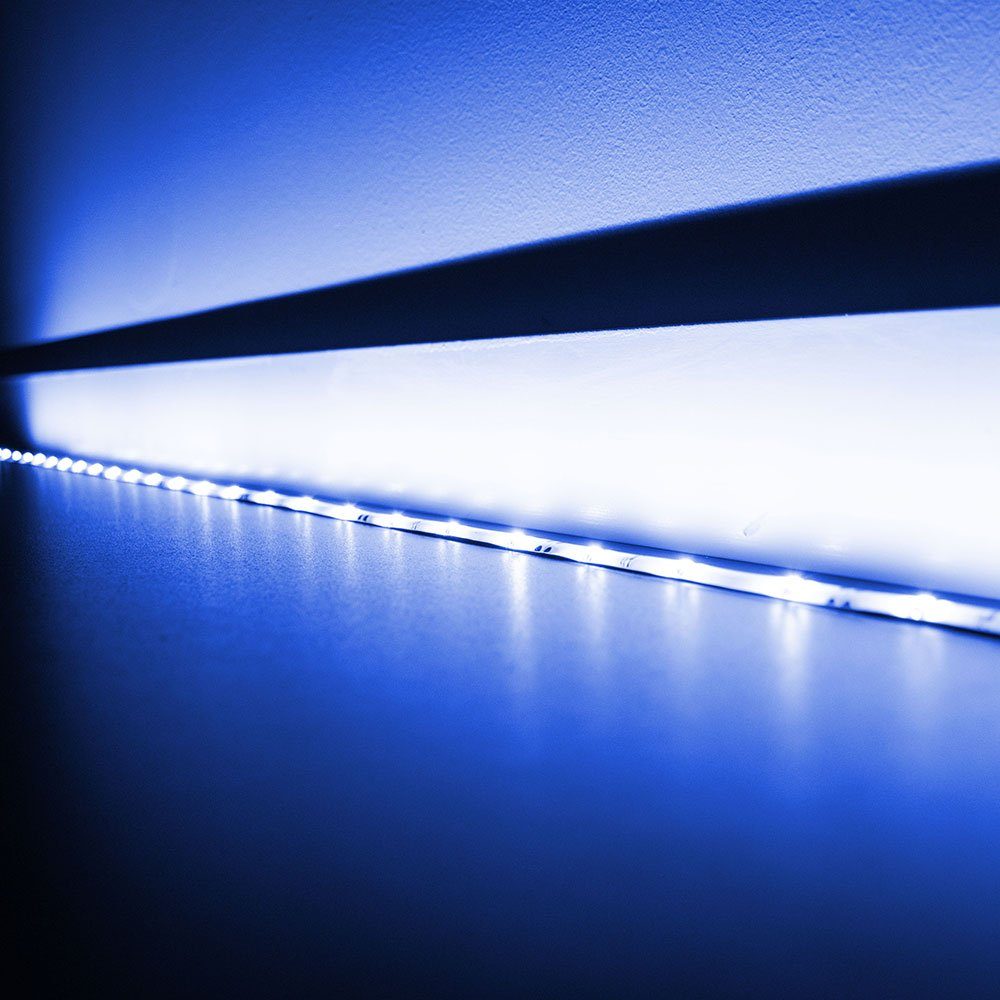 etc-shop Gartenleuchte, LED-Leuchtmittel fest verbaut, Blau, Lichterkette Deko Schlauch Kunststoff transparent 24 blaue LEDs / m | Alle Lampen