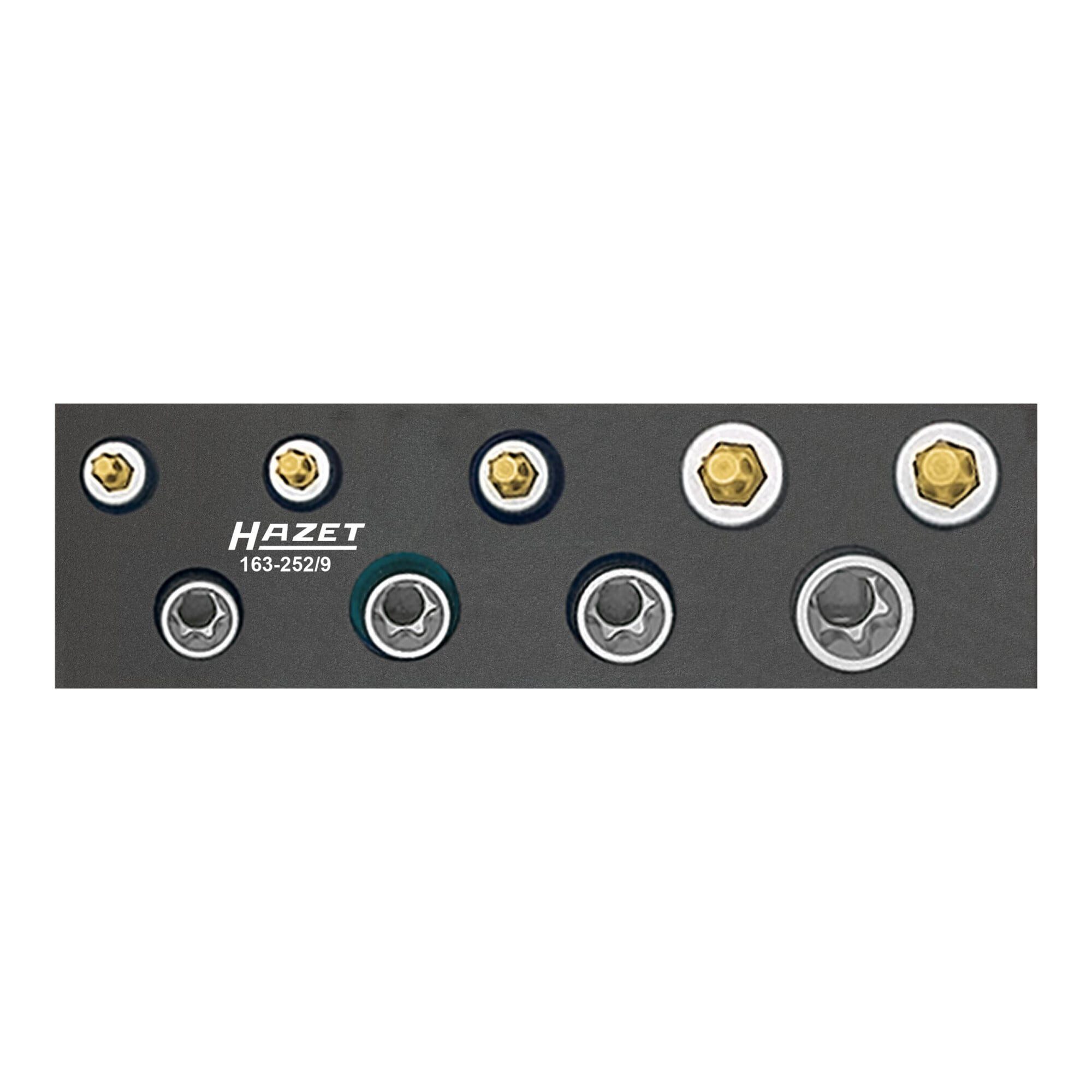 HAZET Crimpzange HAZET Werkzeug-Satz, TX 163-252/9 Vierkant hohl 10 mm (3/8 Zoll) Außen