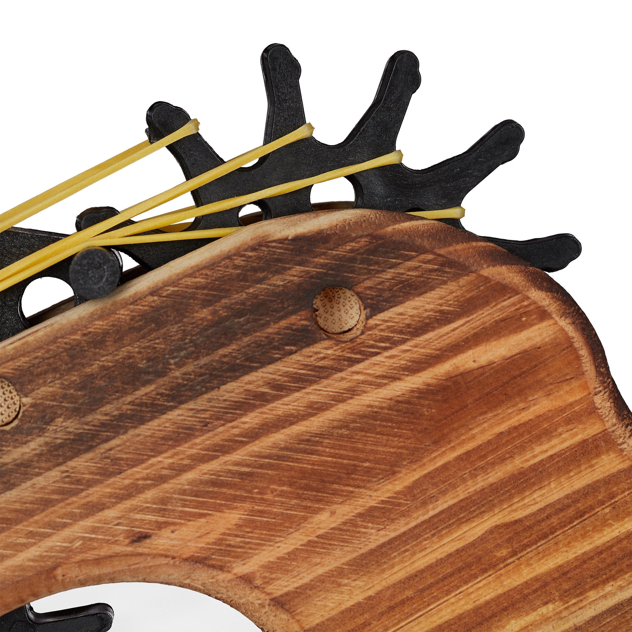 relaxdays Cowboy-Kostüm 2 x Gummiband Pistole aus Holz