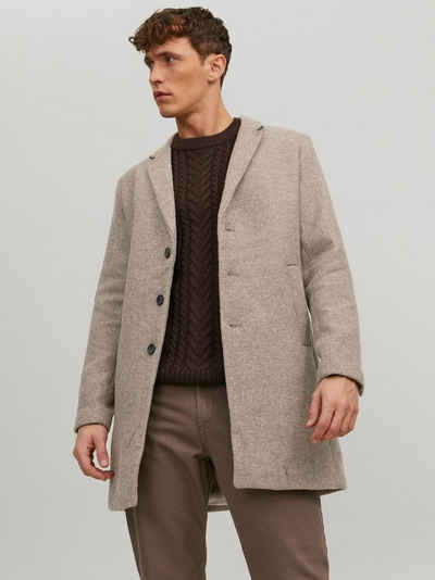 Jack & Jones Parka Kurzer Woll Mantel Elegante Coat Übergangjacke JJEMOULDER 4863 in Hellbraun