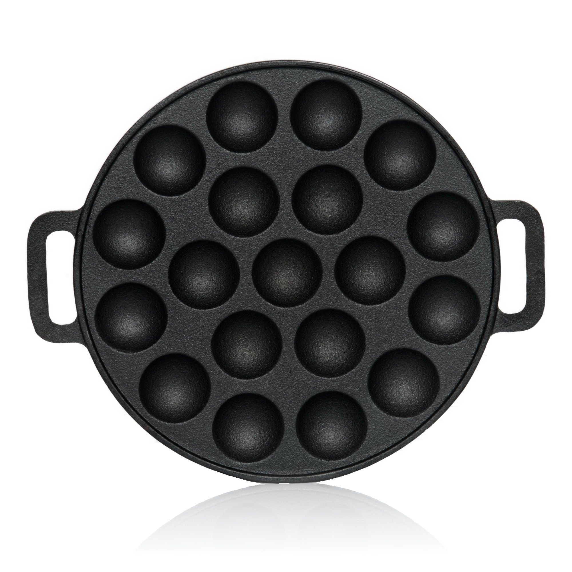 BBQ-Toro Poffertjespfanne Gusseisen Poffertjes Pfanne, Förtchenpfanne für 19 Förtchen, Ø 24 c, Gusseisen