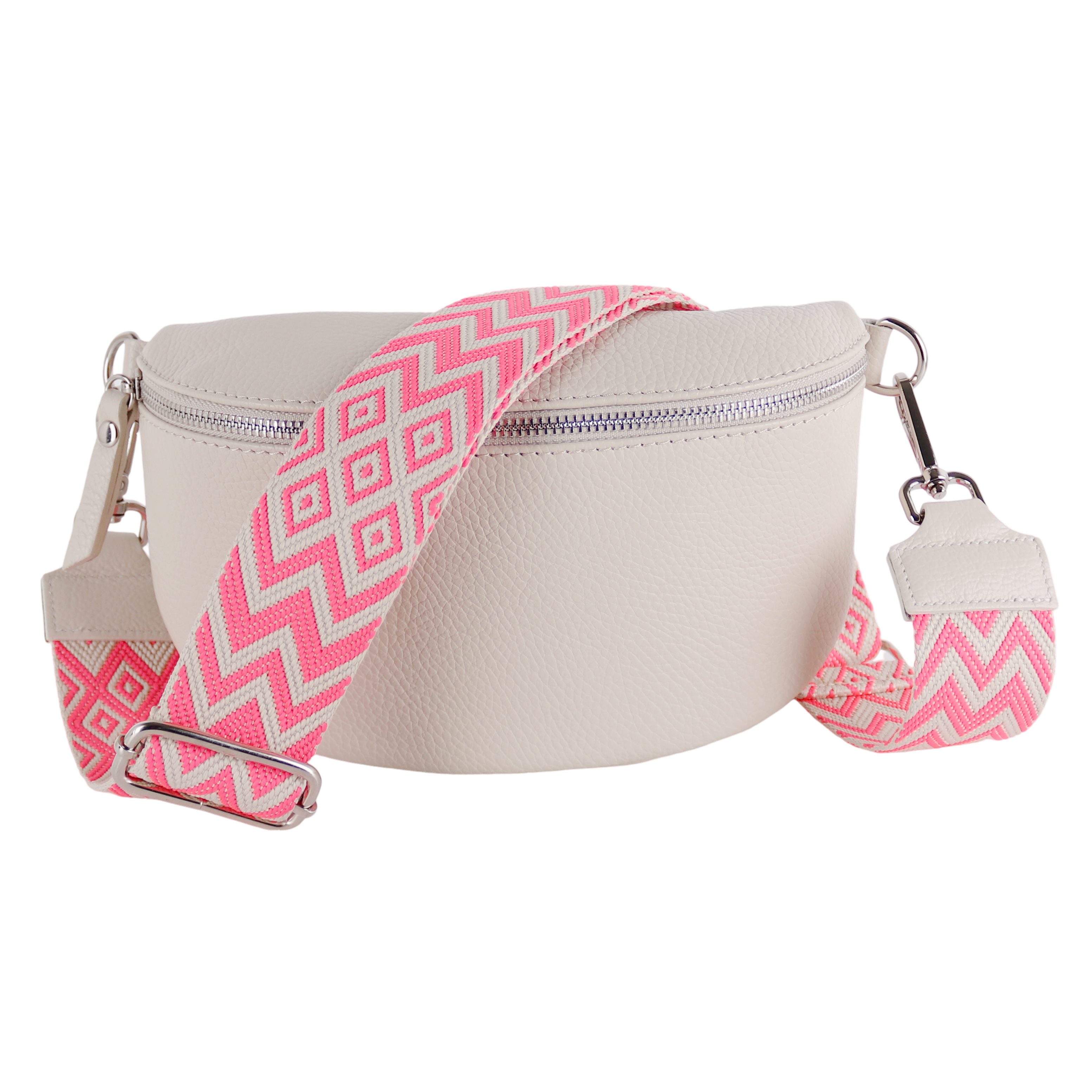 Bauchtasche Damen, Echtleder, Leder, Made in Italy, Umhängetasche, Brusttasche