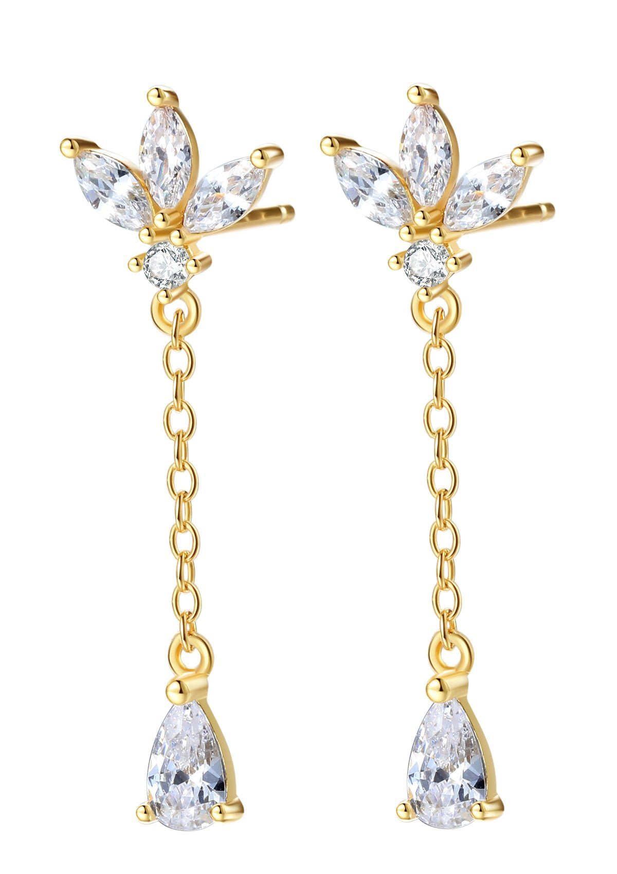 Hey Happiness Paar Ohrhänger Tropfen Kristalle, Ketten Ohrstecker Silber 92 günstig online kaufen