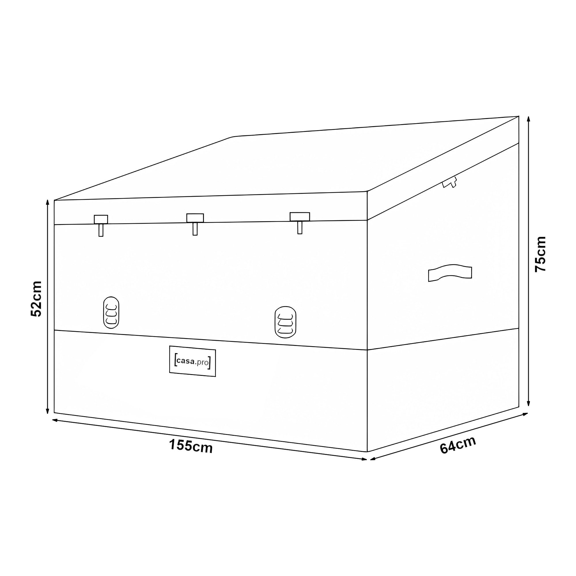 casa.pro Auflagenbox, »Alanno« Gartenbox aus wasserdichter Plane 155x64x75cm