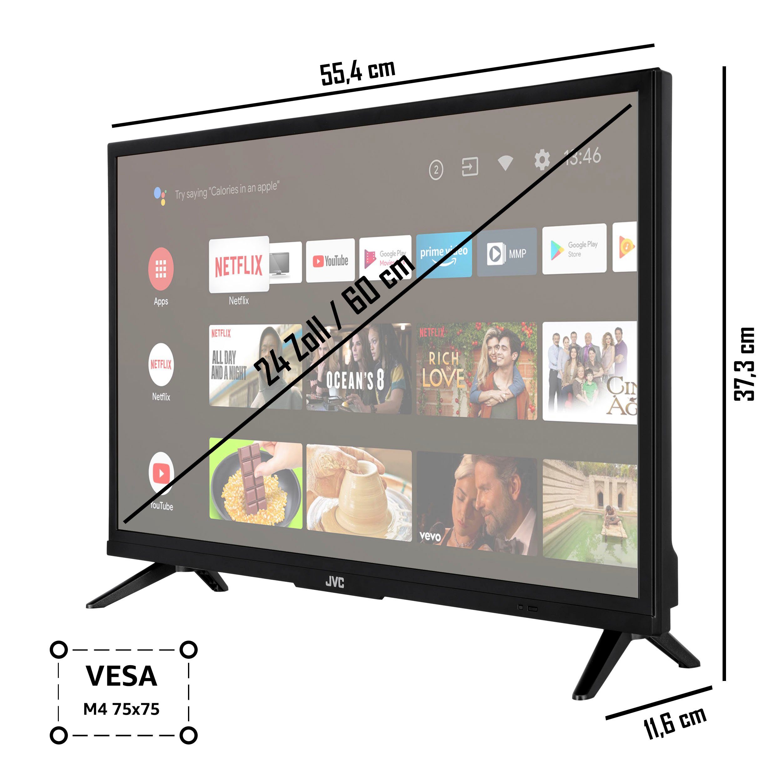 (60 Smart-TV) TV, Fernseher HD ready, Android LT-24VAH3255 JVC LCD-LED Zoll, cm/24