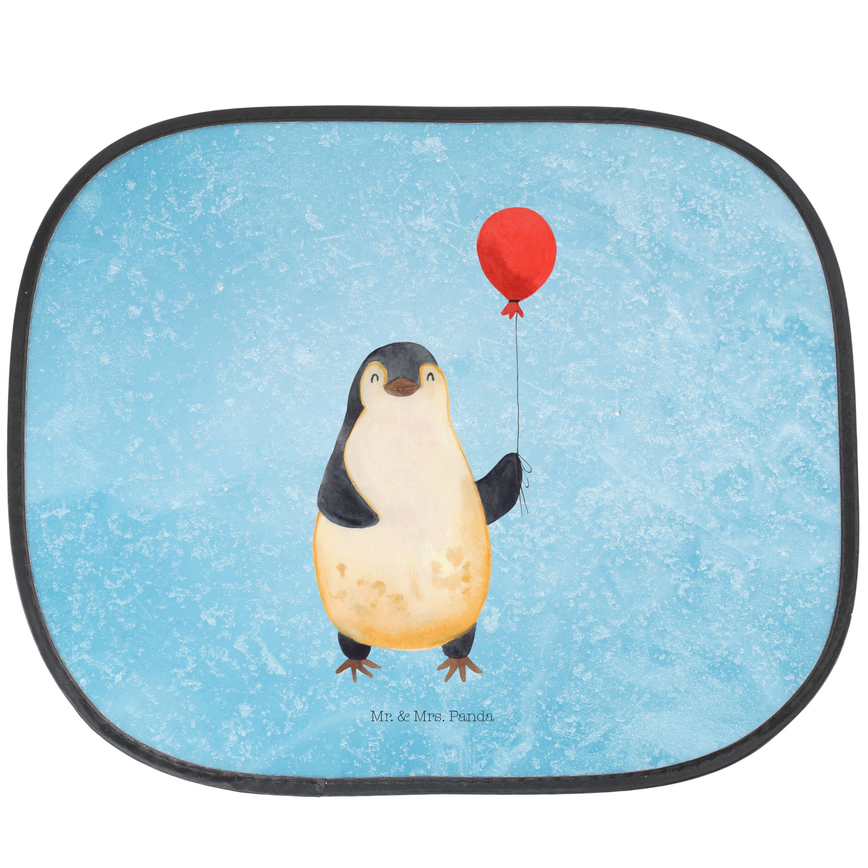 Sonnenschutz Pinguin Luftballon - Eisblau - Geschenk, Sonnenblende, fröhlich, Sonn, Mr. & Mrs. Panda, Seidenmatt
