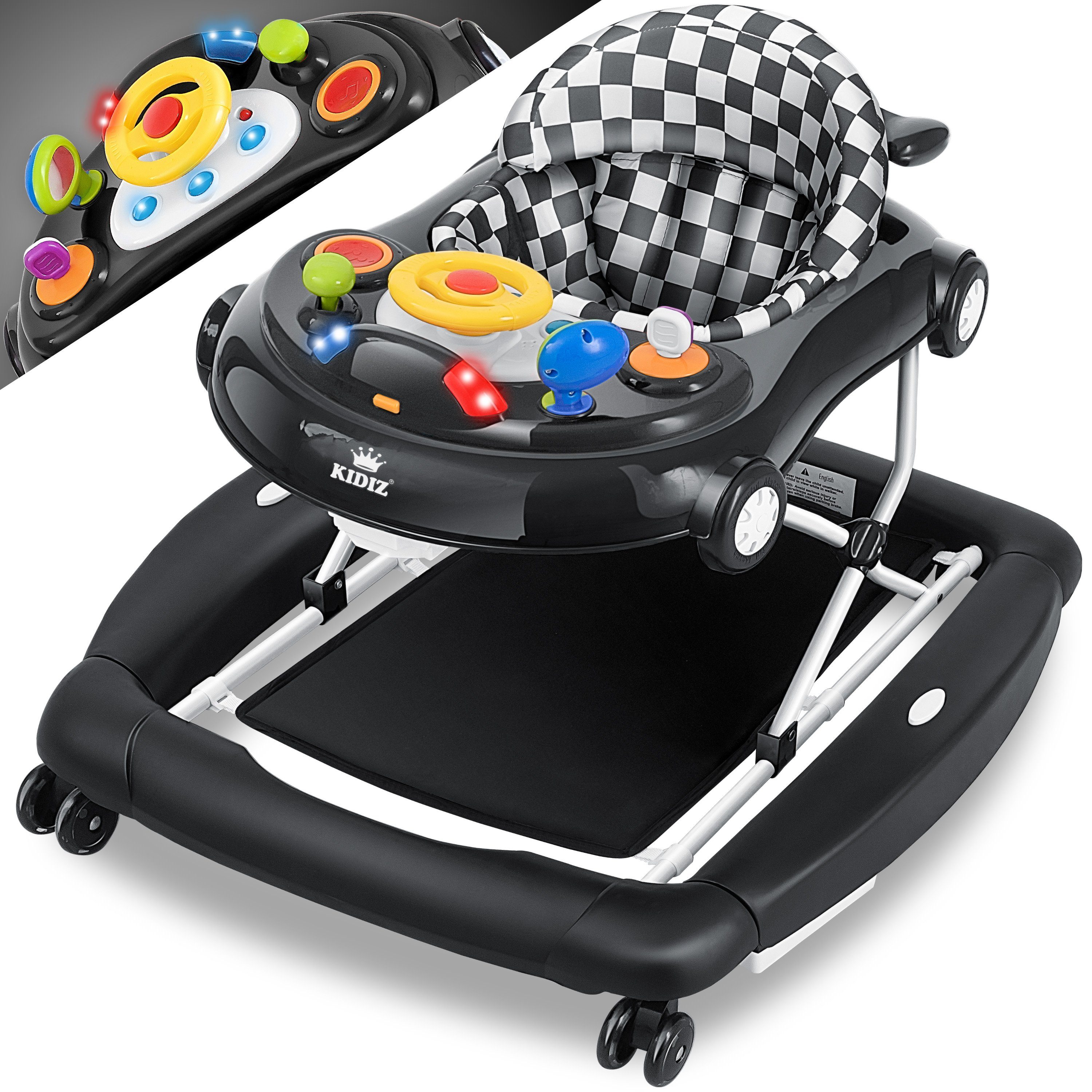 KIDIZ Lauflernhilfe, 4in1 Lauflernhilfe Babywalker Spiel- und Lauflernwagen