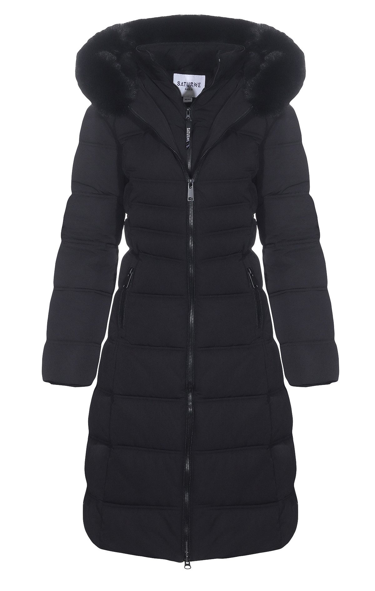Aurela Damenmode Wintermantel Langer STEPPMANTEL SCHWARZ günstig online kaufen