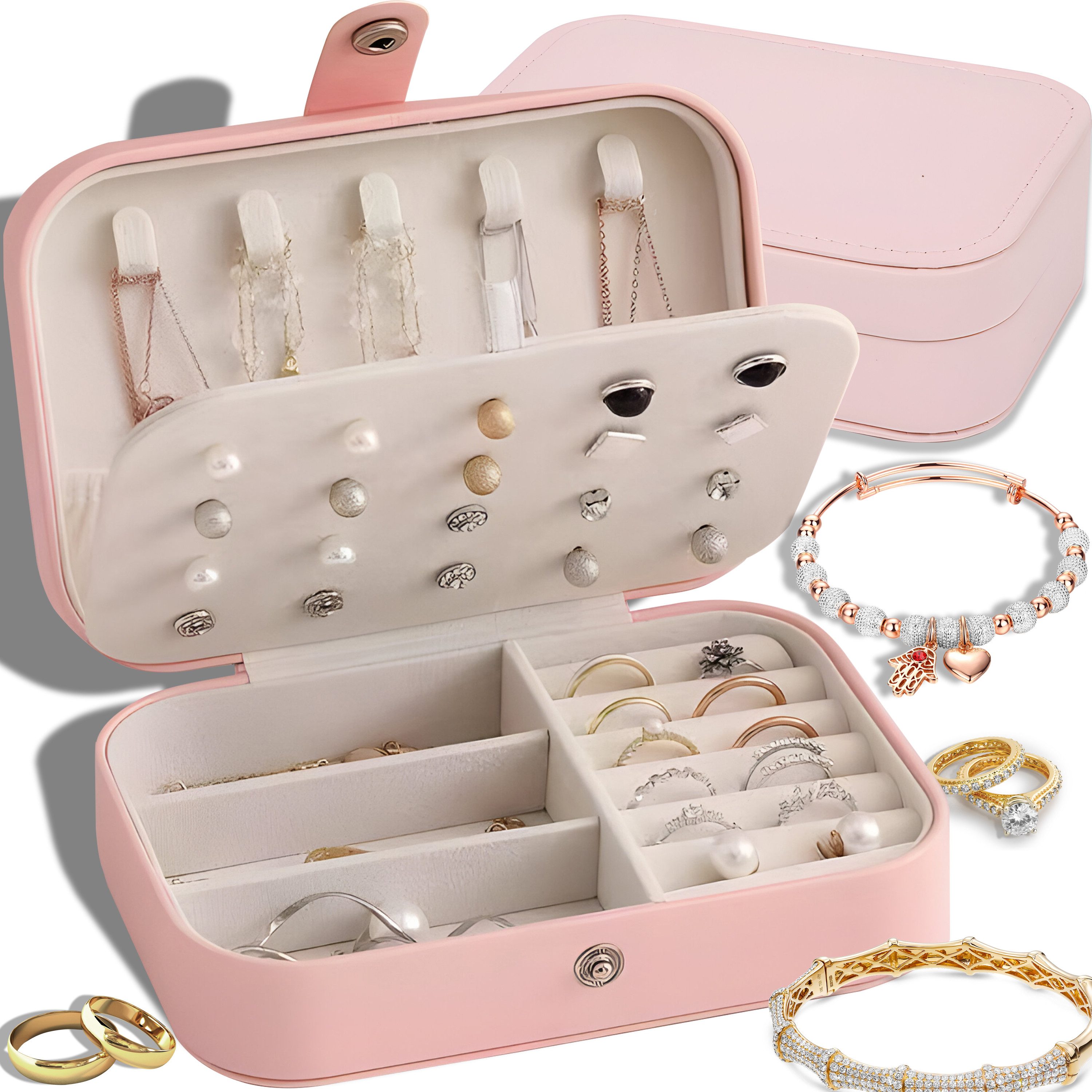 Retoo Schmuckkasten Schmuckkästchen Schmuckkoffer Schmuckkasten Schmuck Box Schmuckbox (Set, Schmuckkästchen), Eine elegante Box, Geschenkoption, Schmuckschutz, Ästhetik