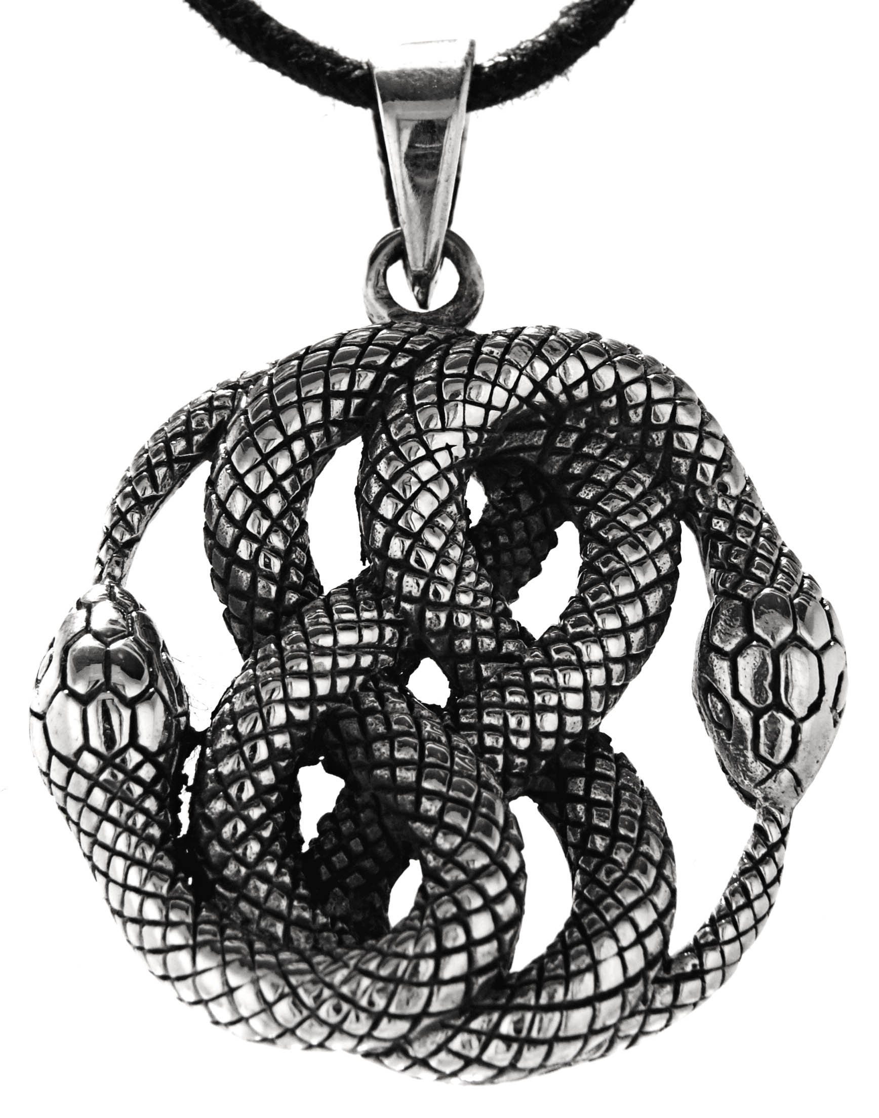Knoten zwei Schlangen Diverse Schlange Auryn of Kette Kettenanhänger Kiss Snake Leather